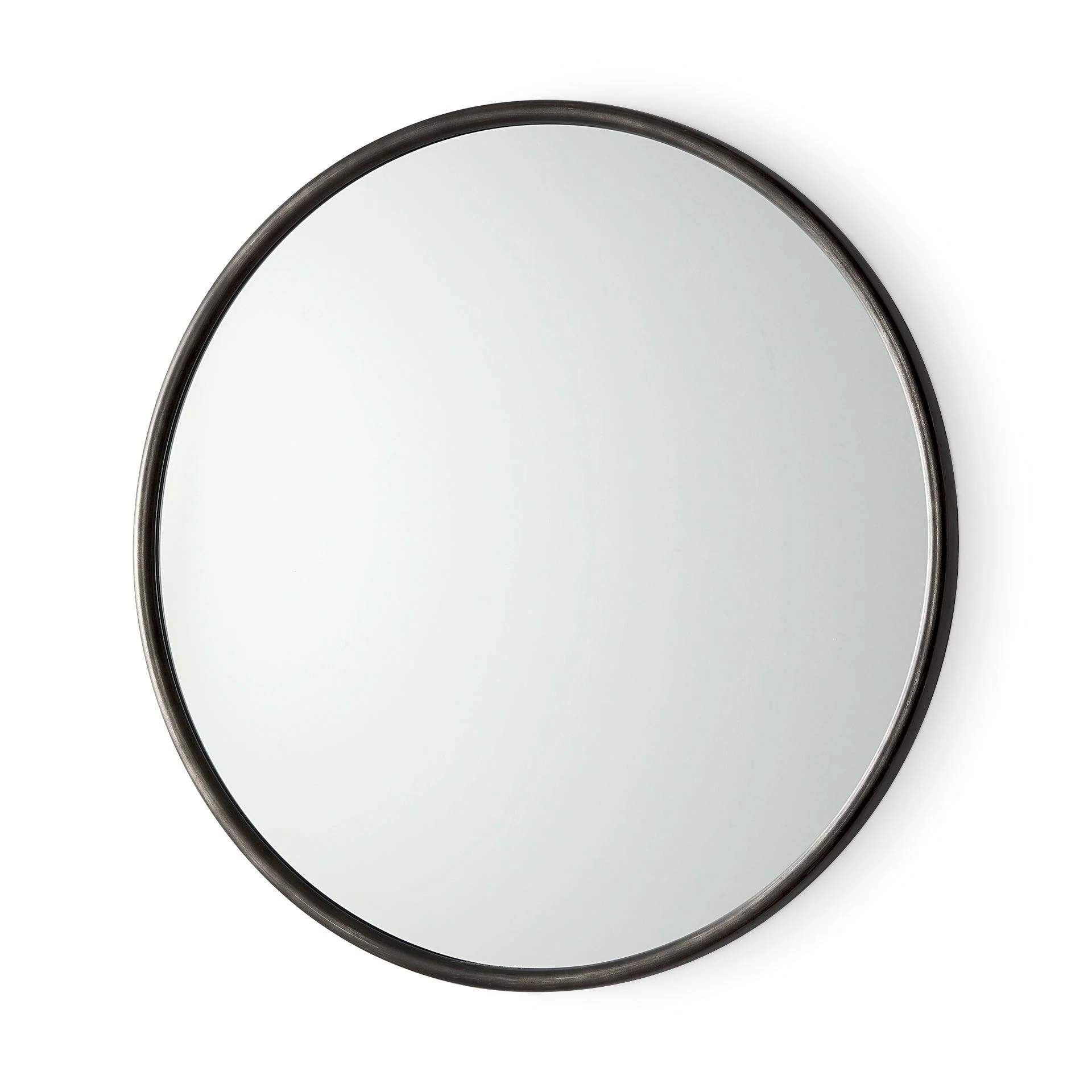 Piper 35.8L x 1.0W x 35.8H Small Black Metal Round Wall Mirror - Frankwebs
