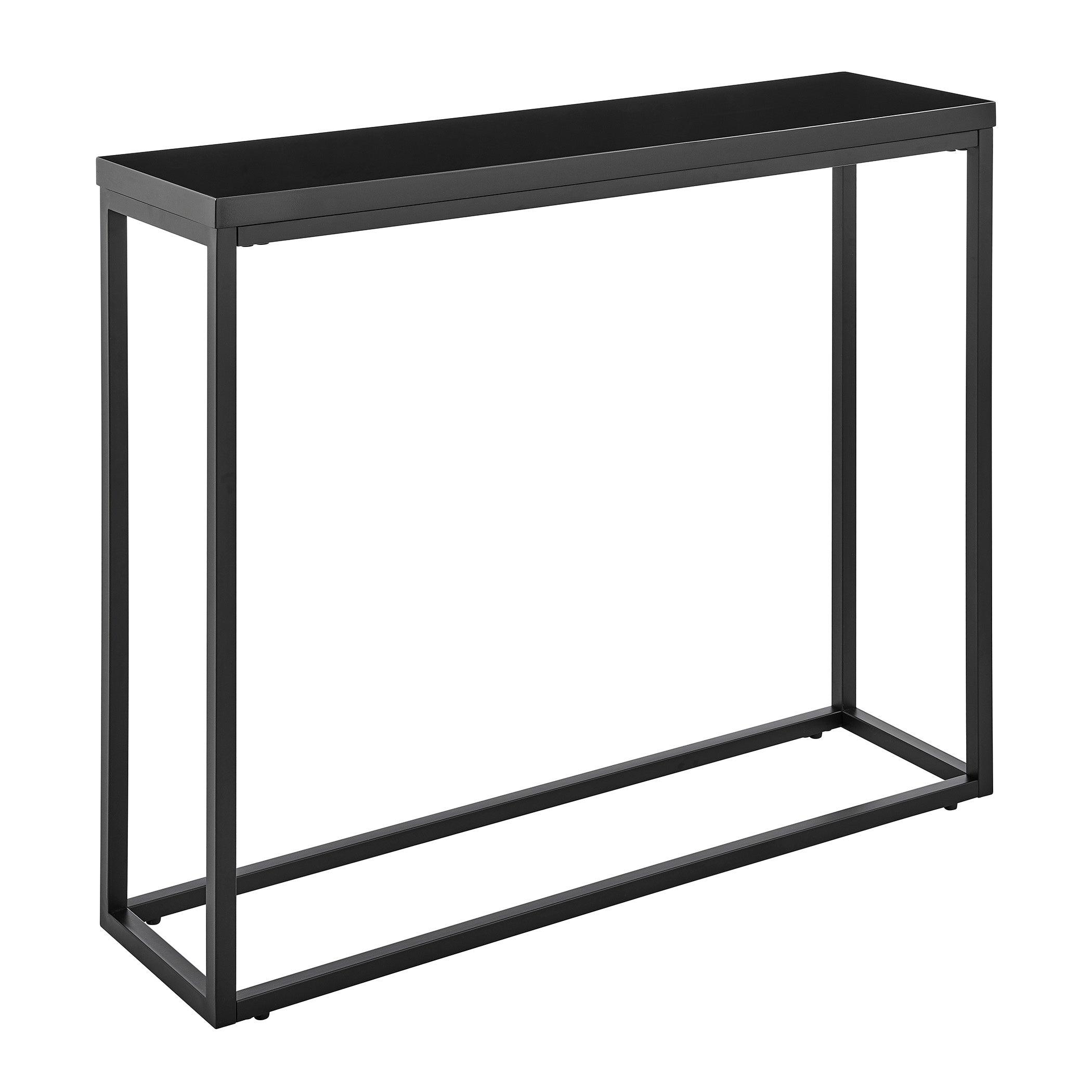 TERESA CONSOLE TABLE IN HIGH GLOSS BLACK WITH MATTE BLACK BASE - Frankwebs