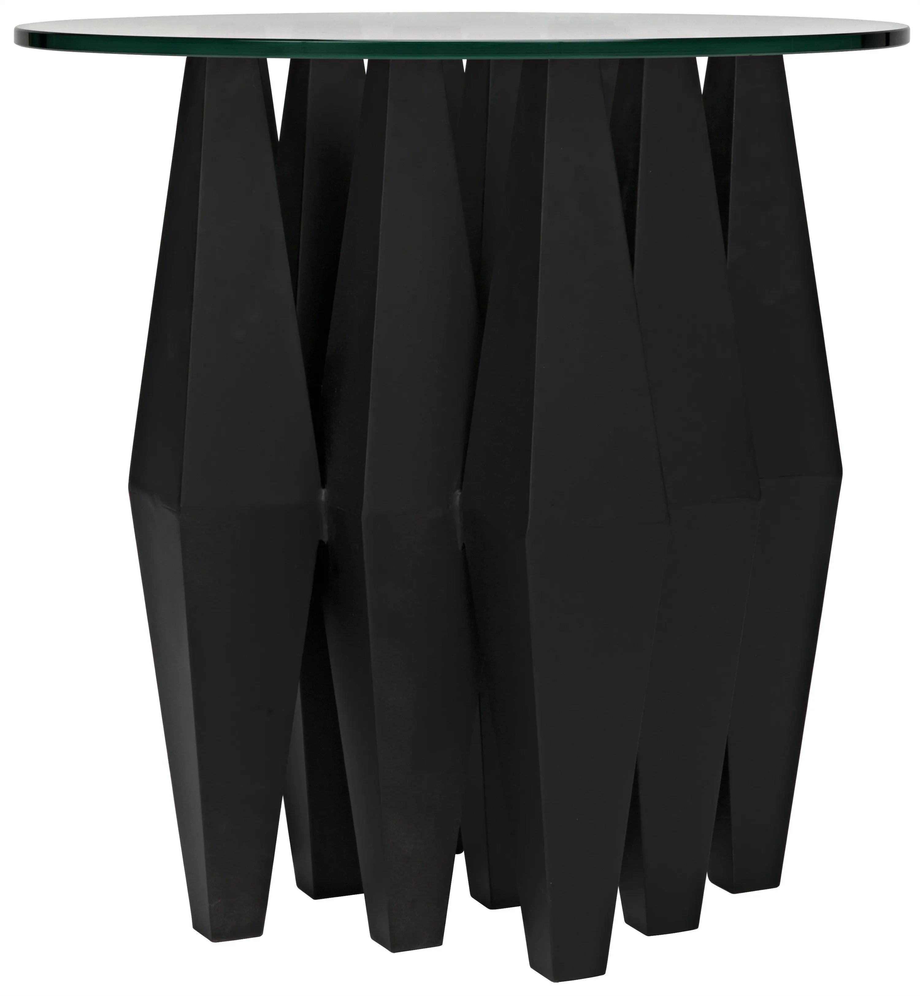 Soldier Side Table, Black Steel with Glass Top - Frankwebs