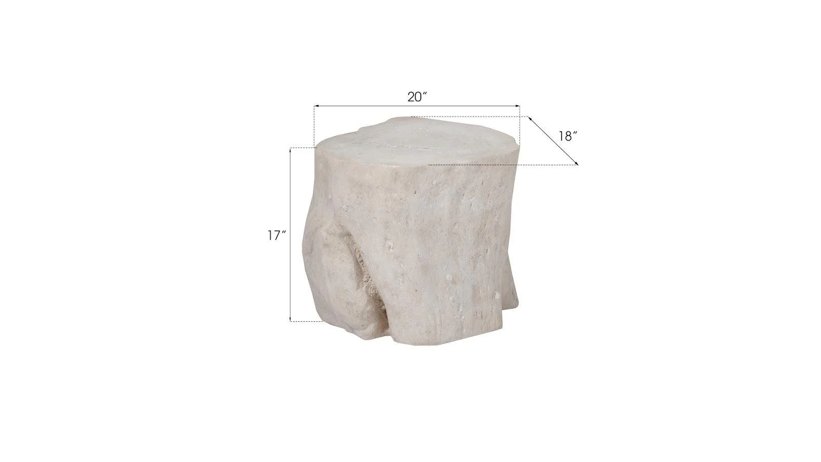 Log Stool, Roman Stone, LG - Frankwebs