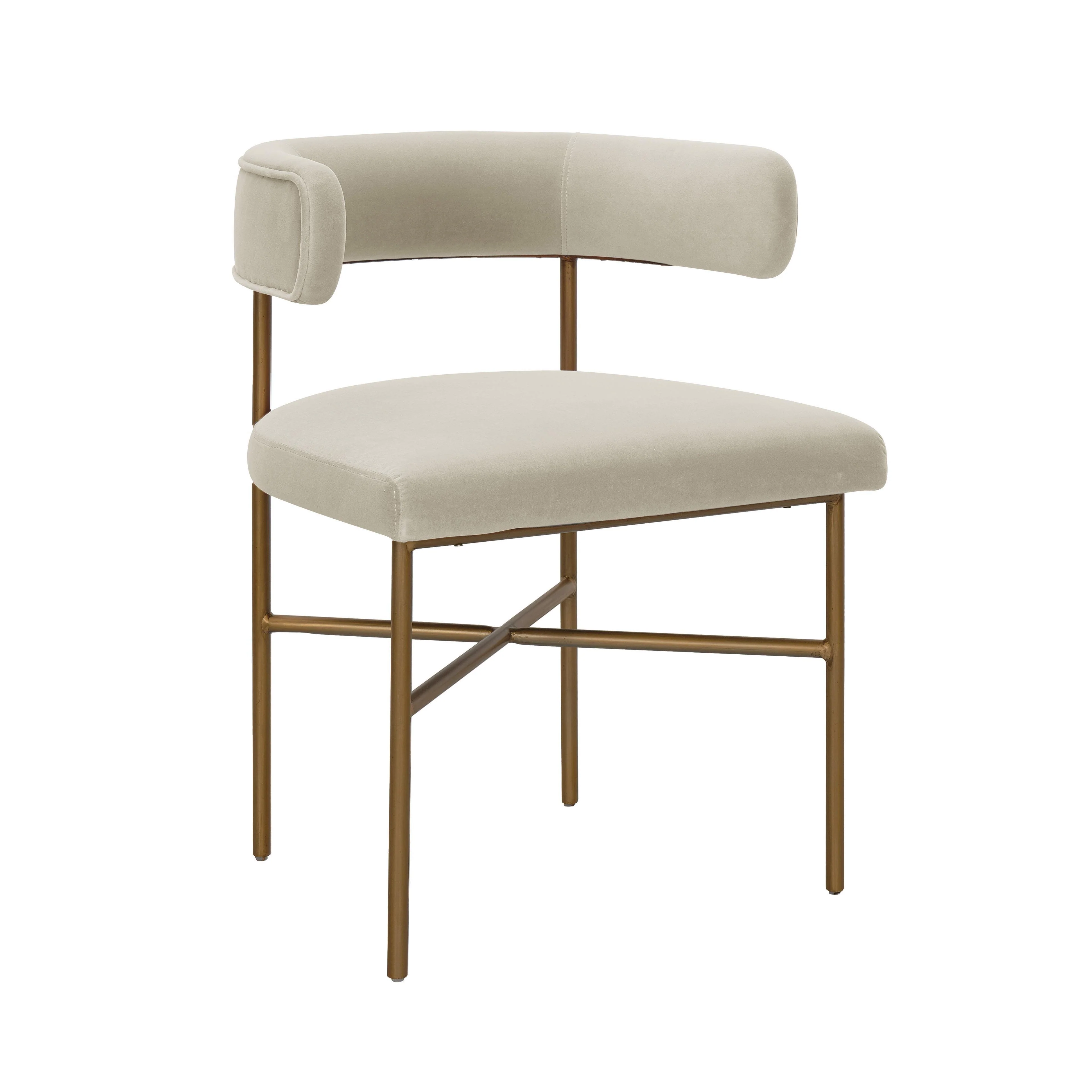 Kim Performance Velvet Chair in Cream - Frankwebs