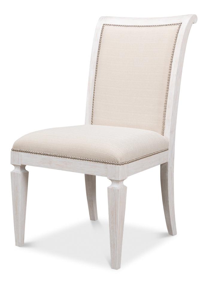 Scroll Back Dining Sd/Chr Whitewash Wht - Set of 2 - Frankwebs