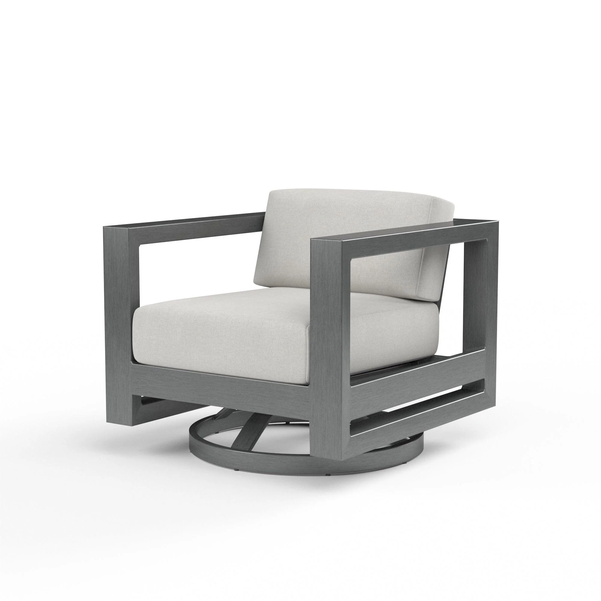 Redondo Swivel Club in Cast Silver, No Welt - Frankwebs