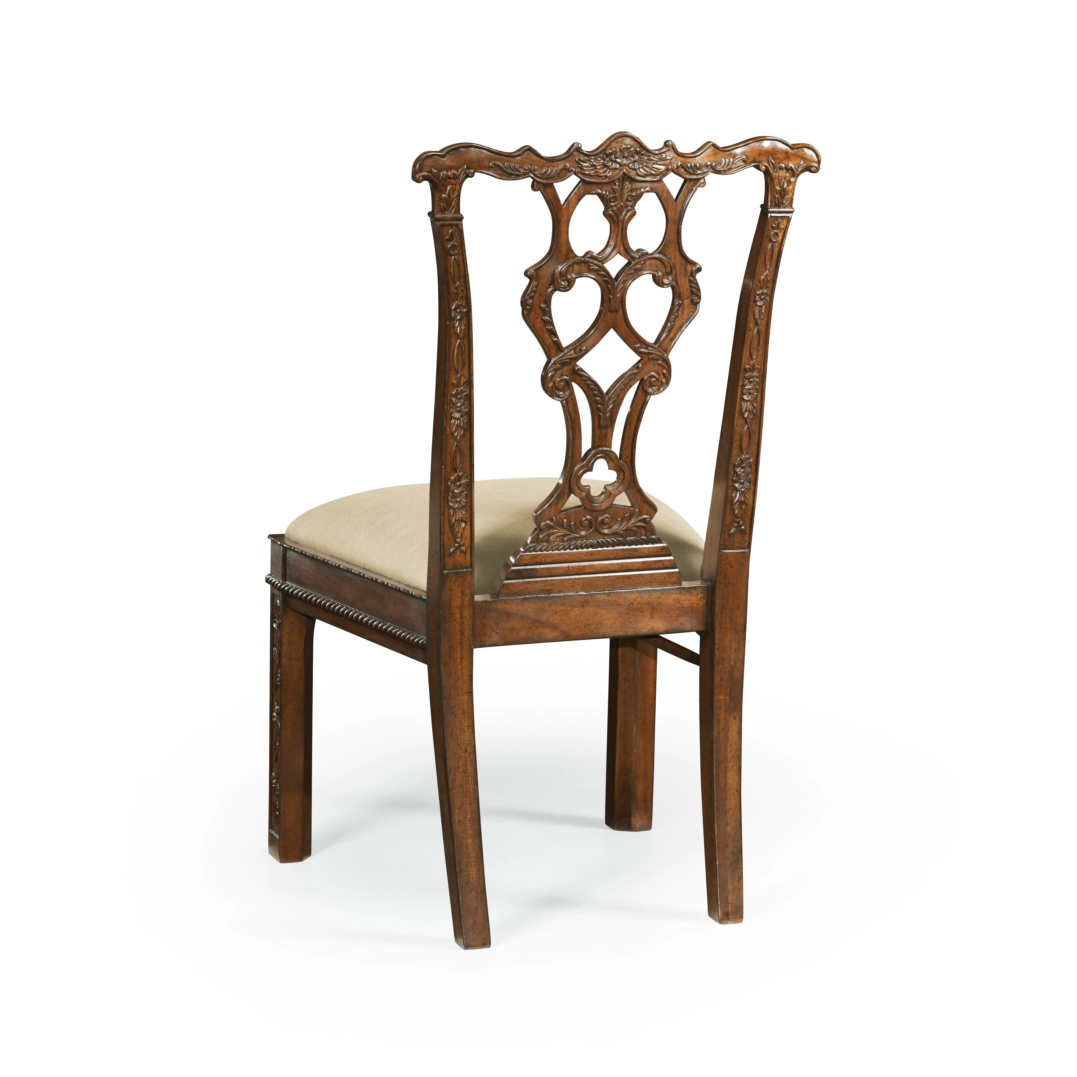 Country Farmhouse Chippendale Rococo Quatrefoil Side Chair - Set of 2 - Frankwebs