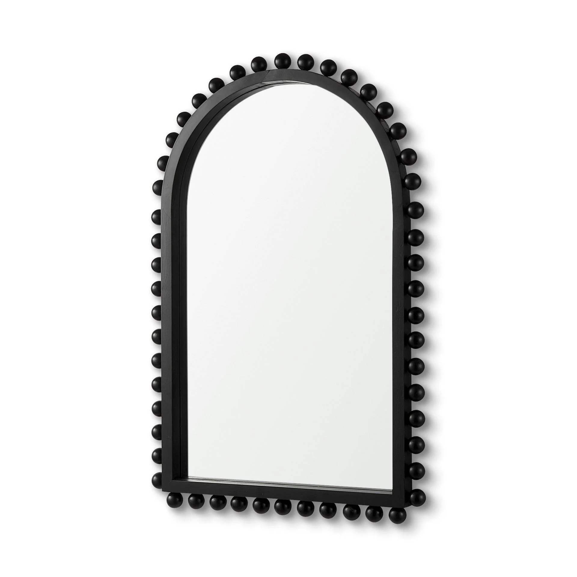 Leeds 23L x 35H Black Wood Arch Frame Mirror - Frankwebs