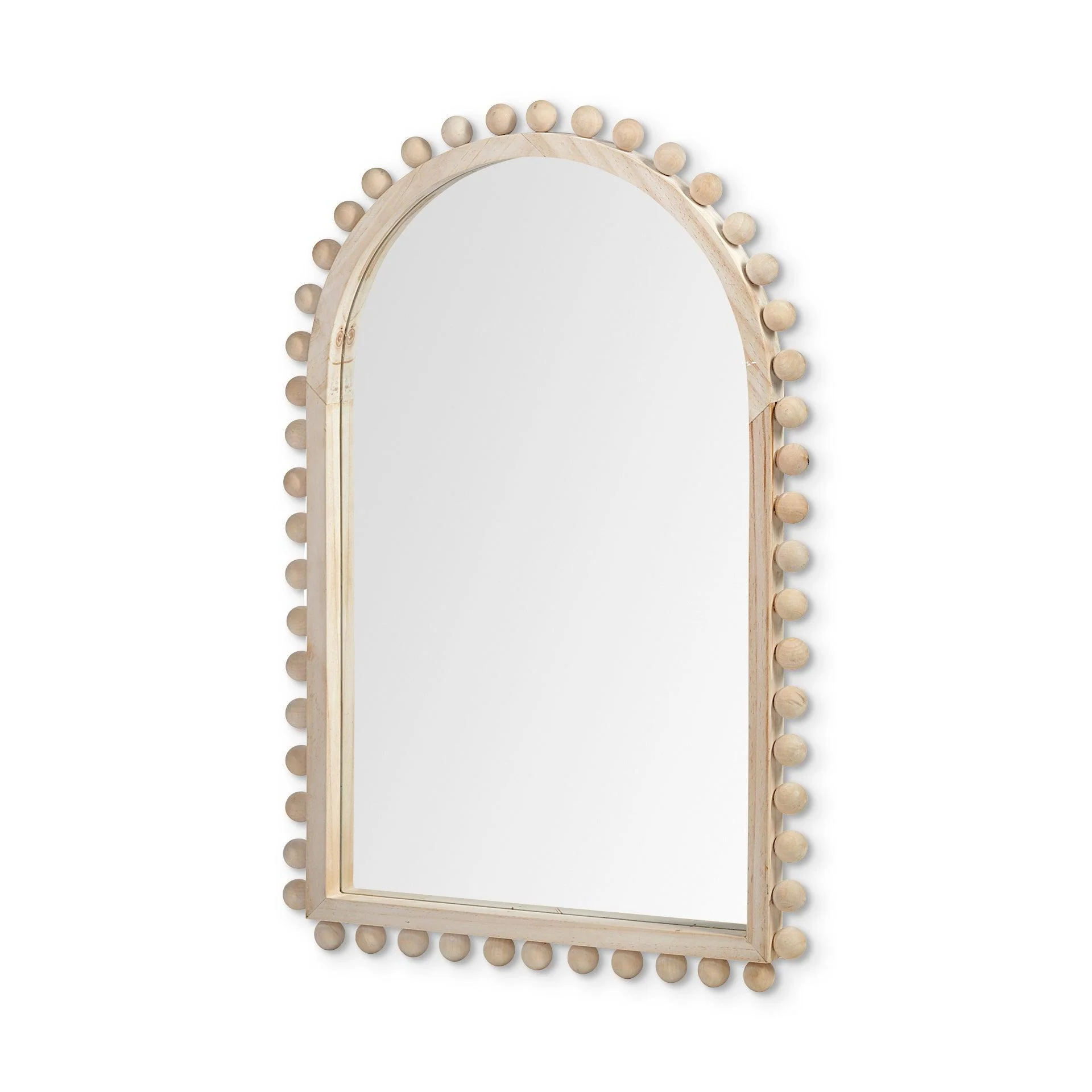 Leeds 23L x 35H Natural Wood Arch Frame Mirror - Frankwebs