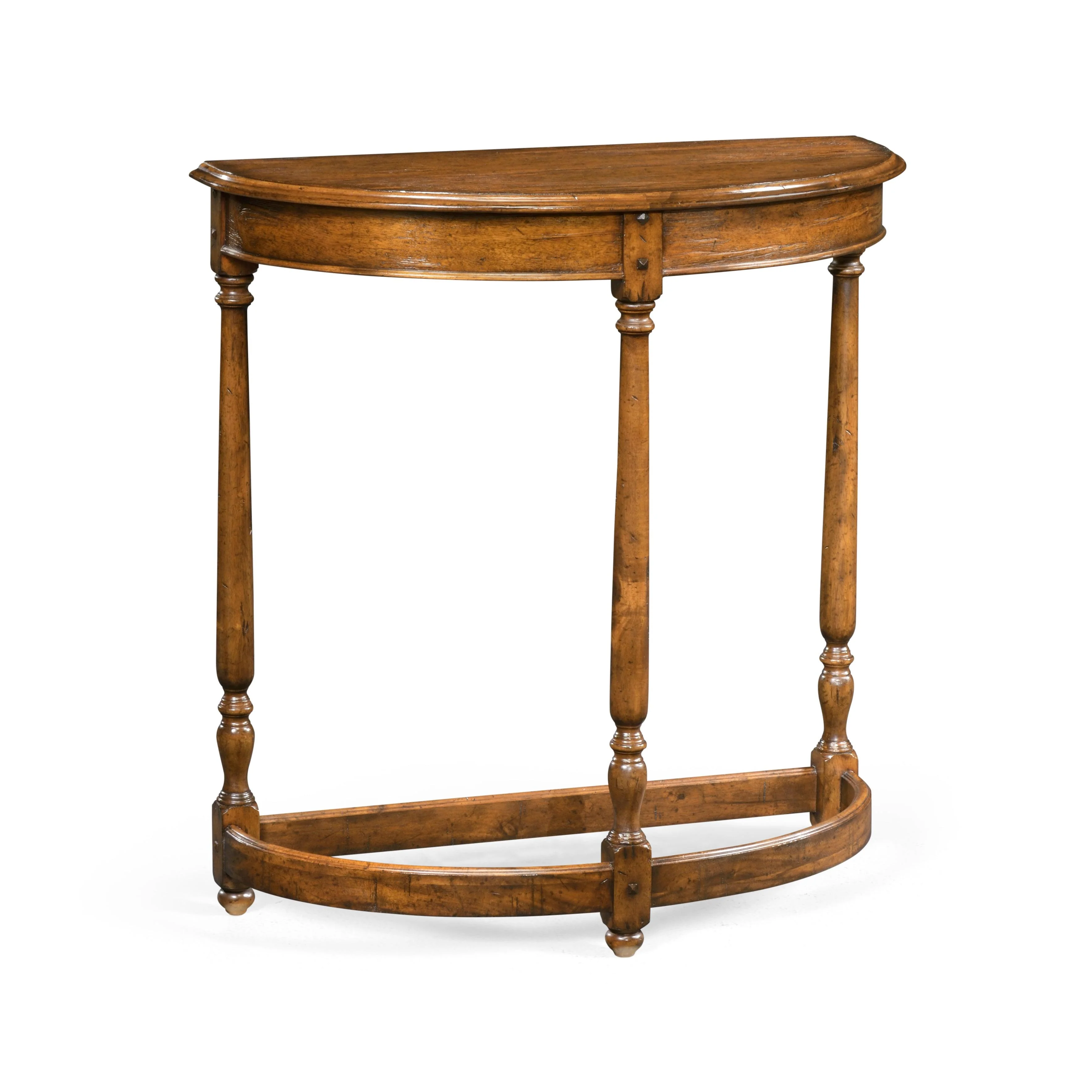 Casually Country Walnut Demilune Console Table - Frankwebs