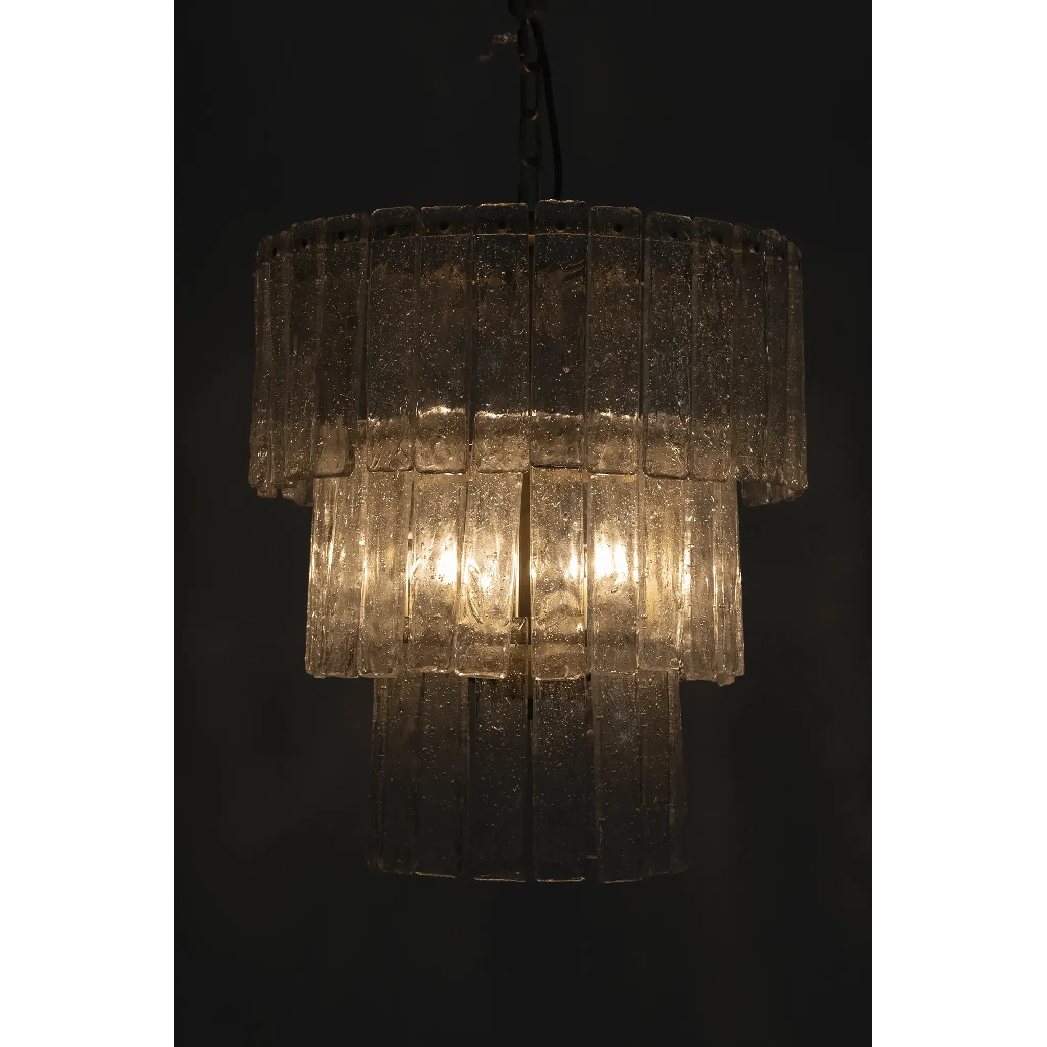 Bruna Chandelier, Small, Metal with Brass Finish - Frankwebs