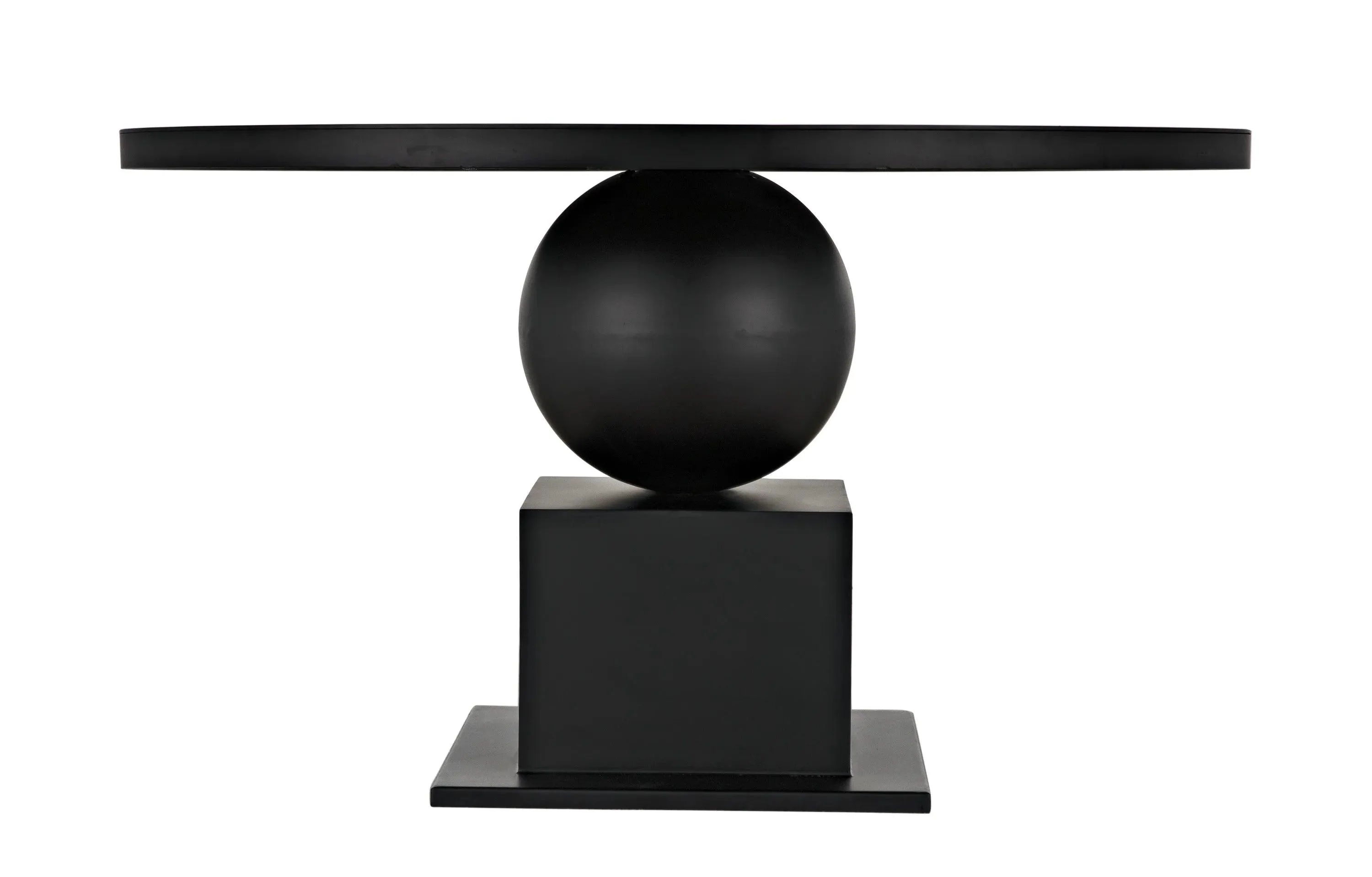 Emira Dining Table, Black Metal - Frankwebs