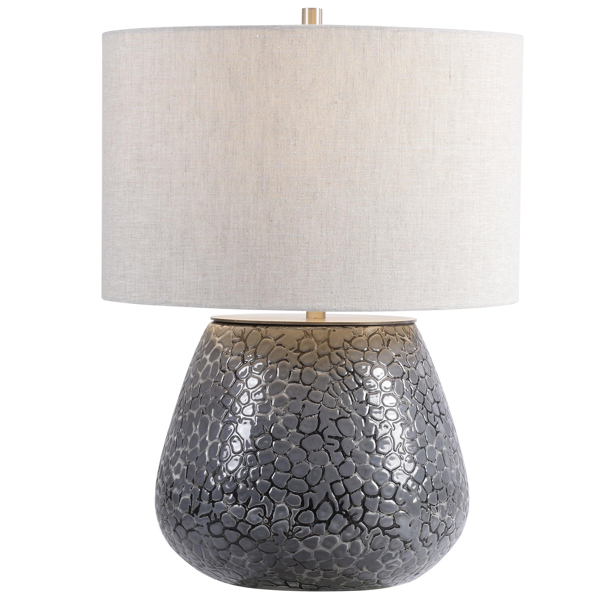PEBBLES METALLIC GRAY TABLE LAMP - Frankwebs