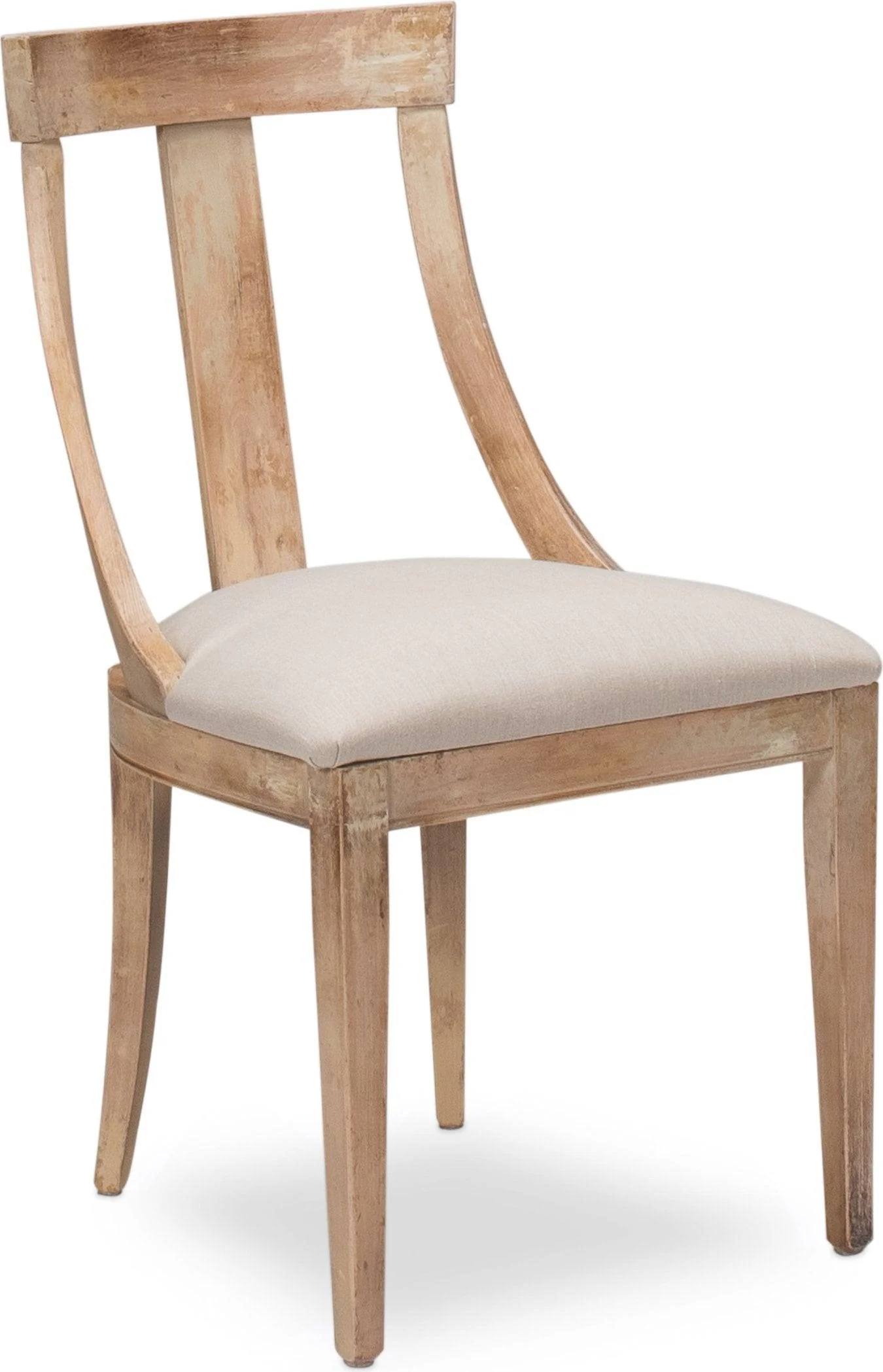Deco Side Chair Antique Oak Linen Flax - Set of 2 - Frankwebs