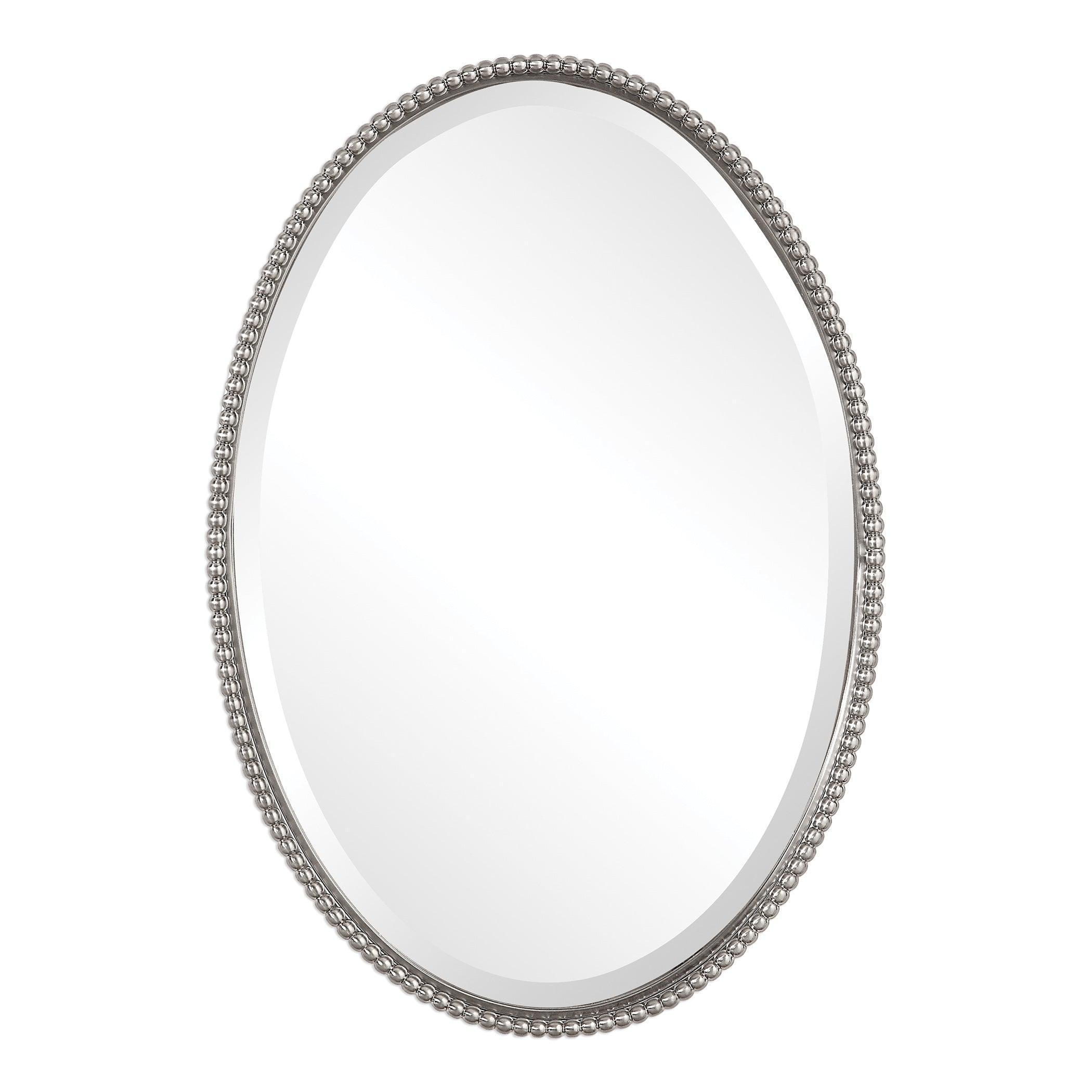 SHERISE BRUSHED NICKEL OVAL MIRROR - Frankwebs