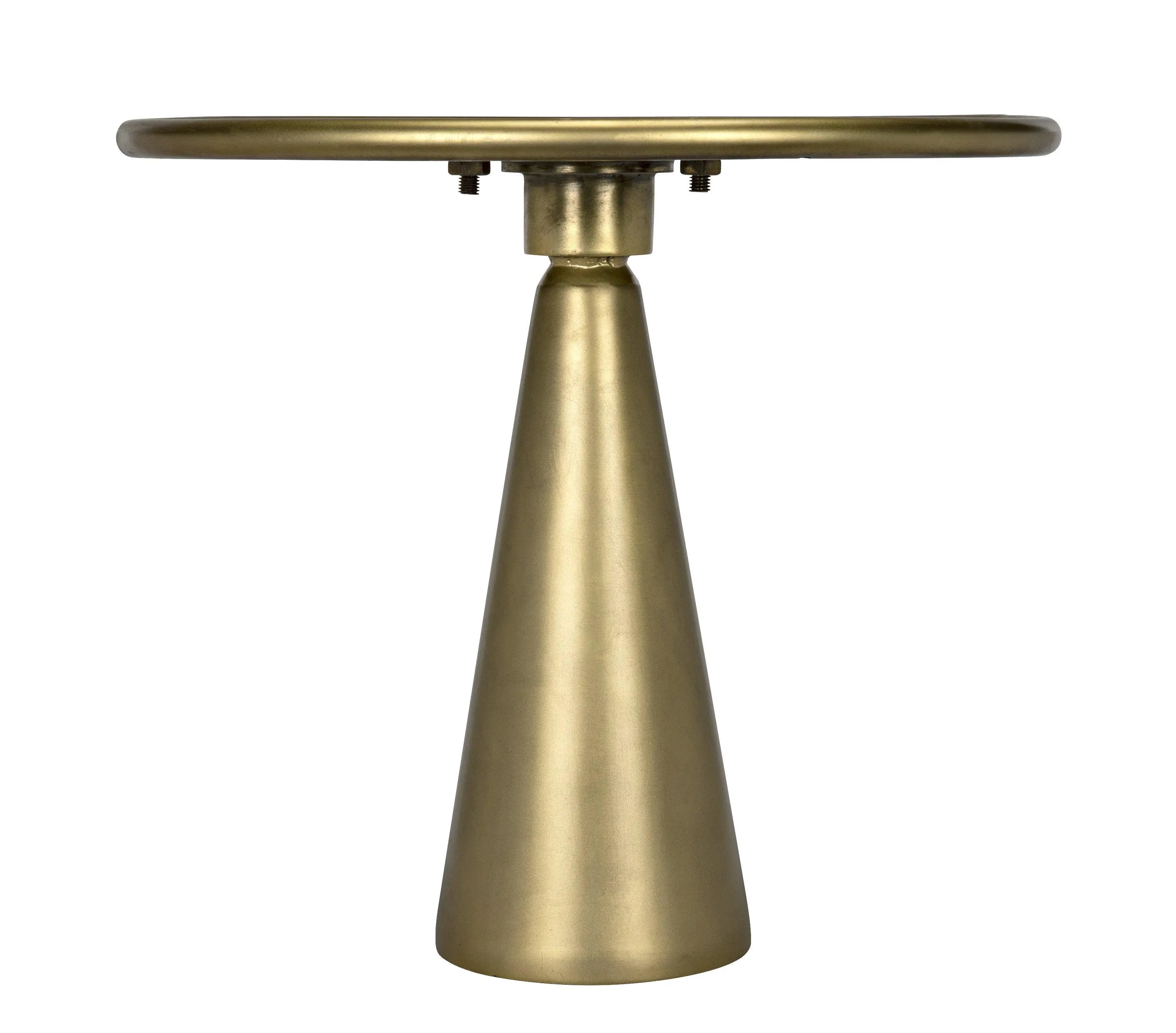 Hiro Short Side Table, Metal with Brass Finish - Frankwebs