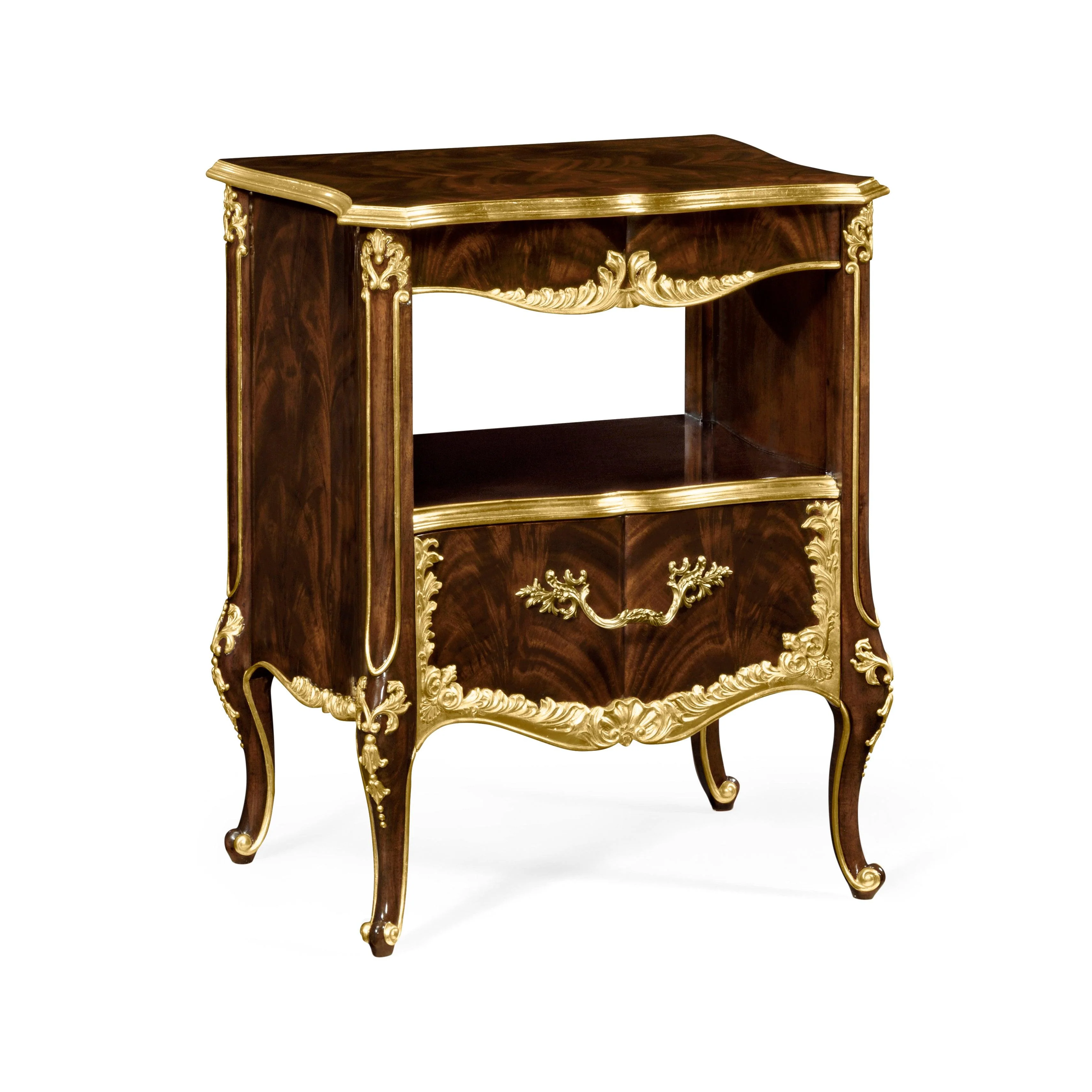 Country Farmhouse Mahogany & Gilded Nightstand - Frankwebs