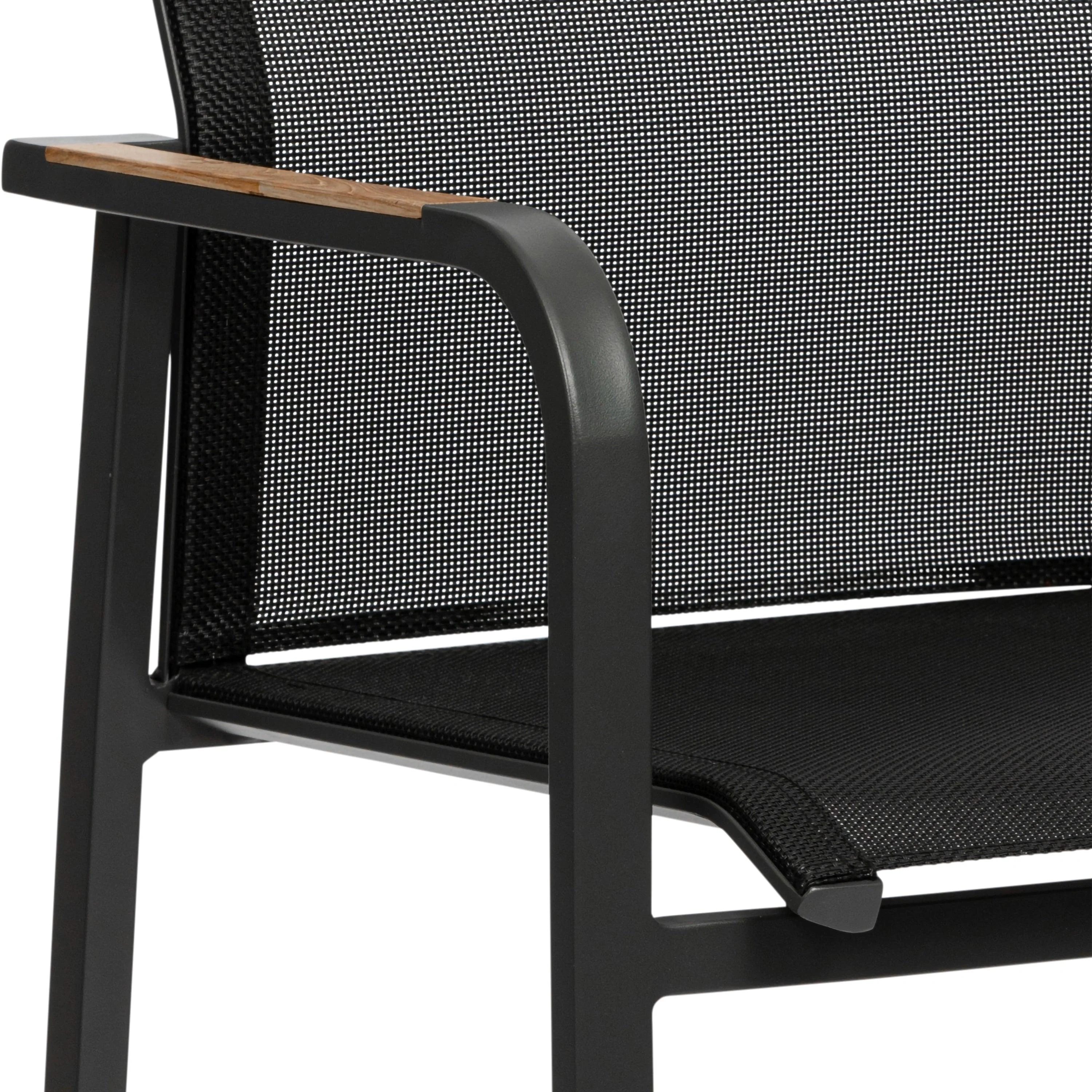 Tristan Armchair in Black Mesh with Anthracite Frame - Set of 2 - Frankwebs