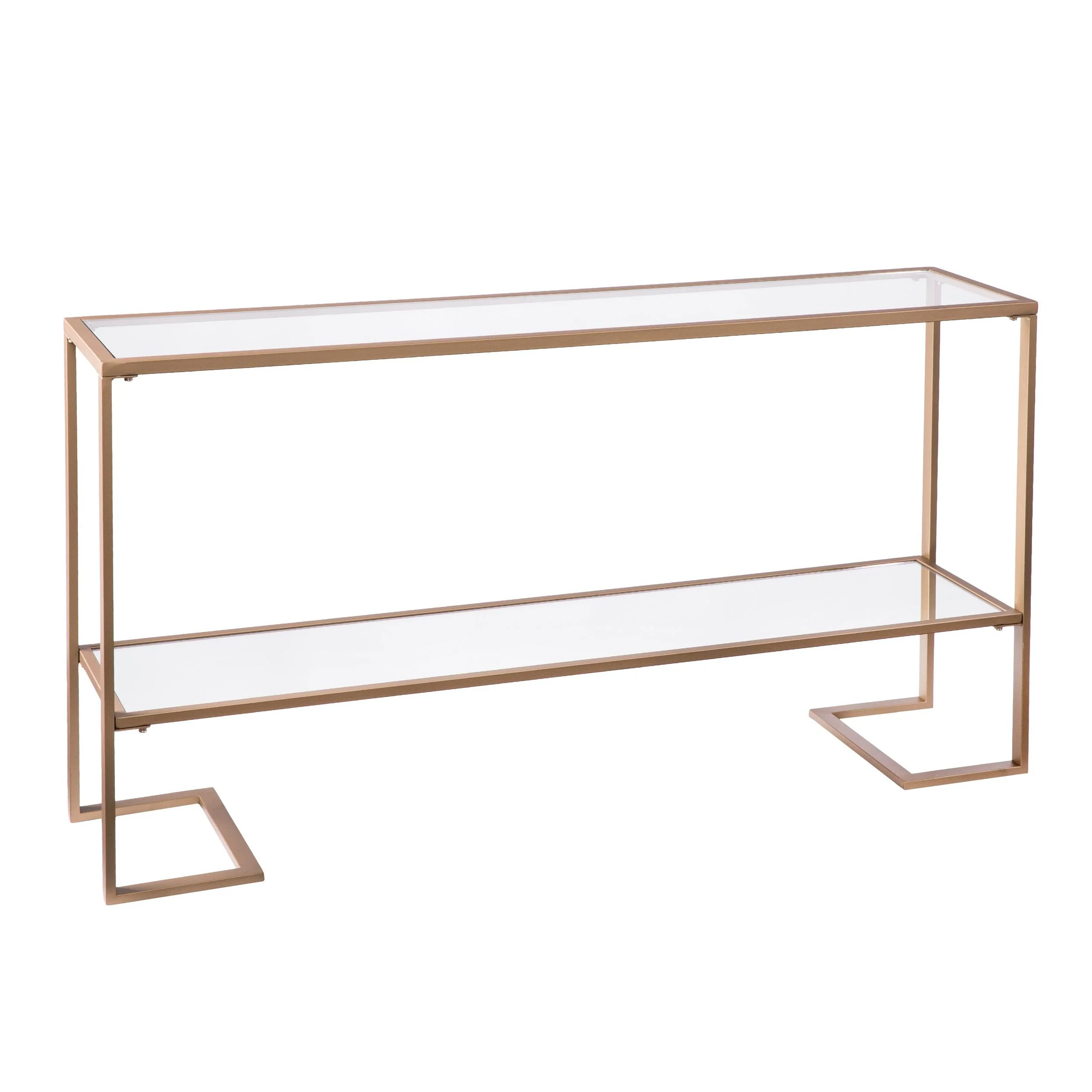 Horten Glam Narrow Console - Gold w/ Mirror - Frankwebs
