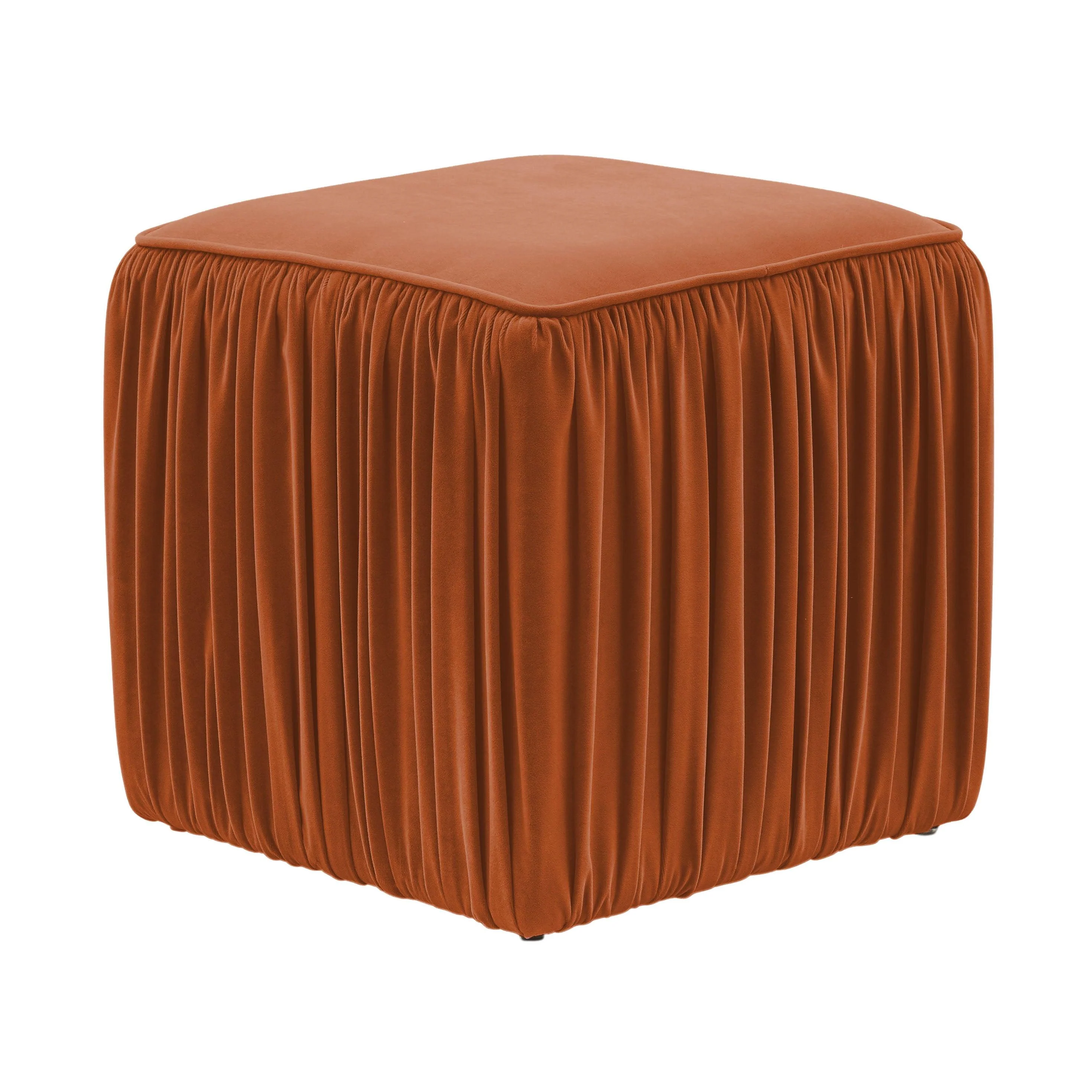 Morgan Cognac Pleated Ottoman - Frankwebs