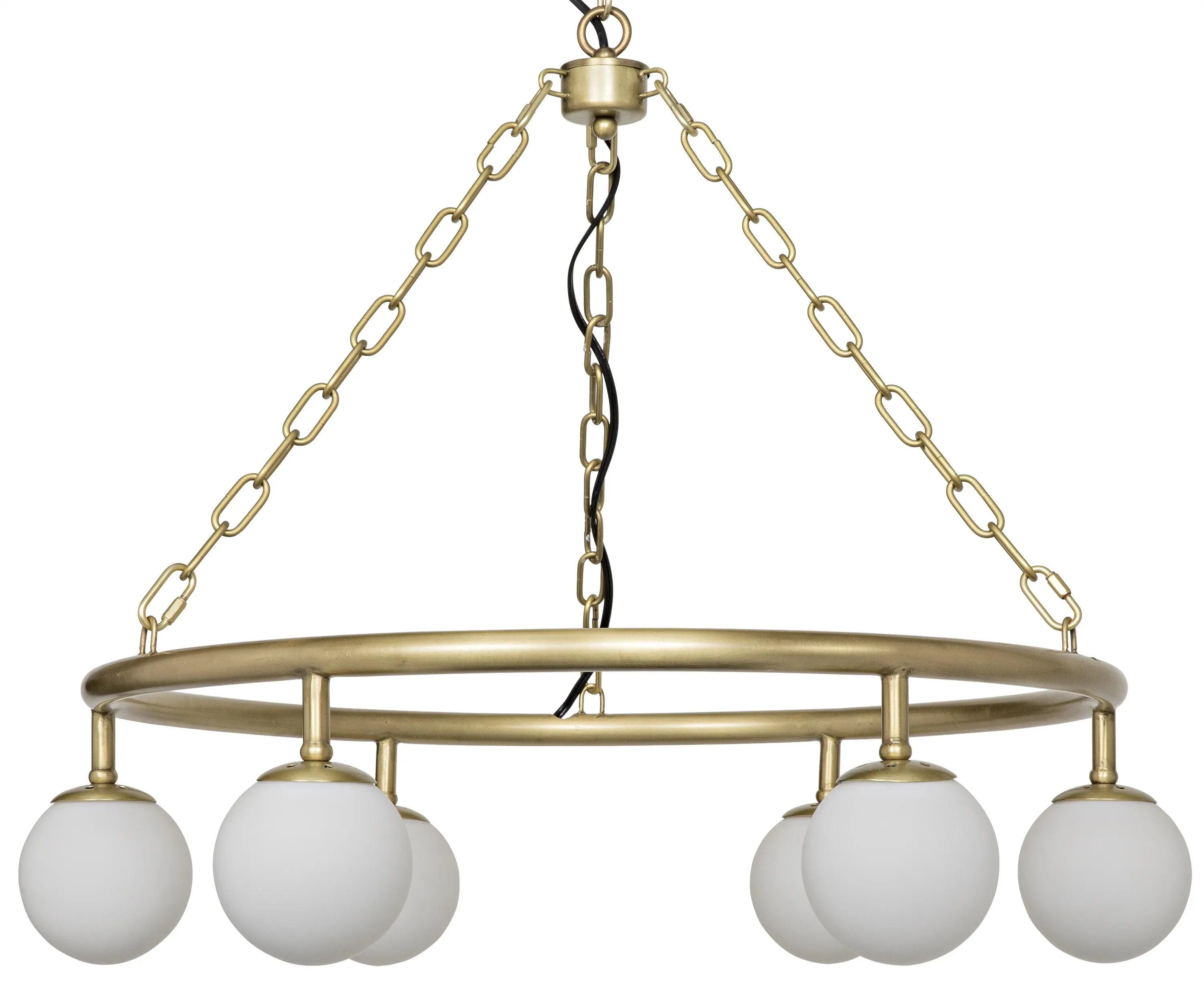 Modena Chandelier, Small, Metal with Brass Finish - Frankwebs