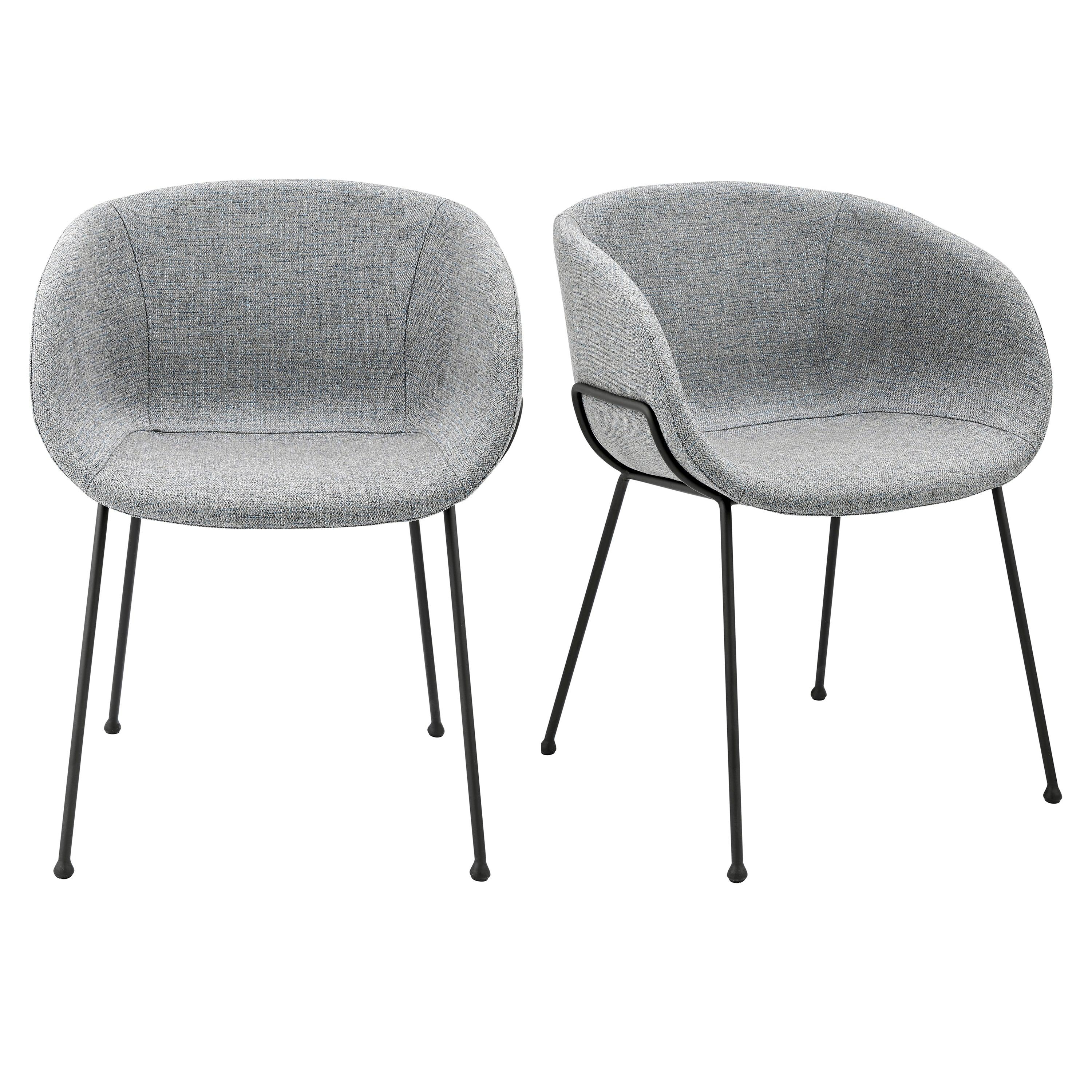 Zach Armchair with Leatherette and Powder Coated Steel Frame and Legs - Set of 2 - Frankwebs