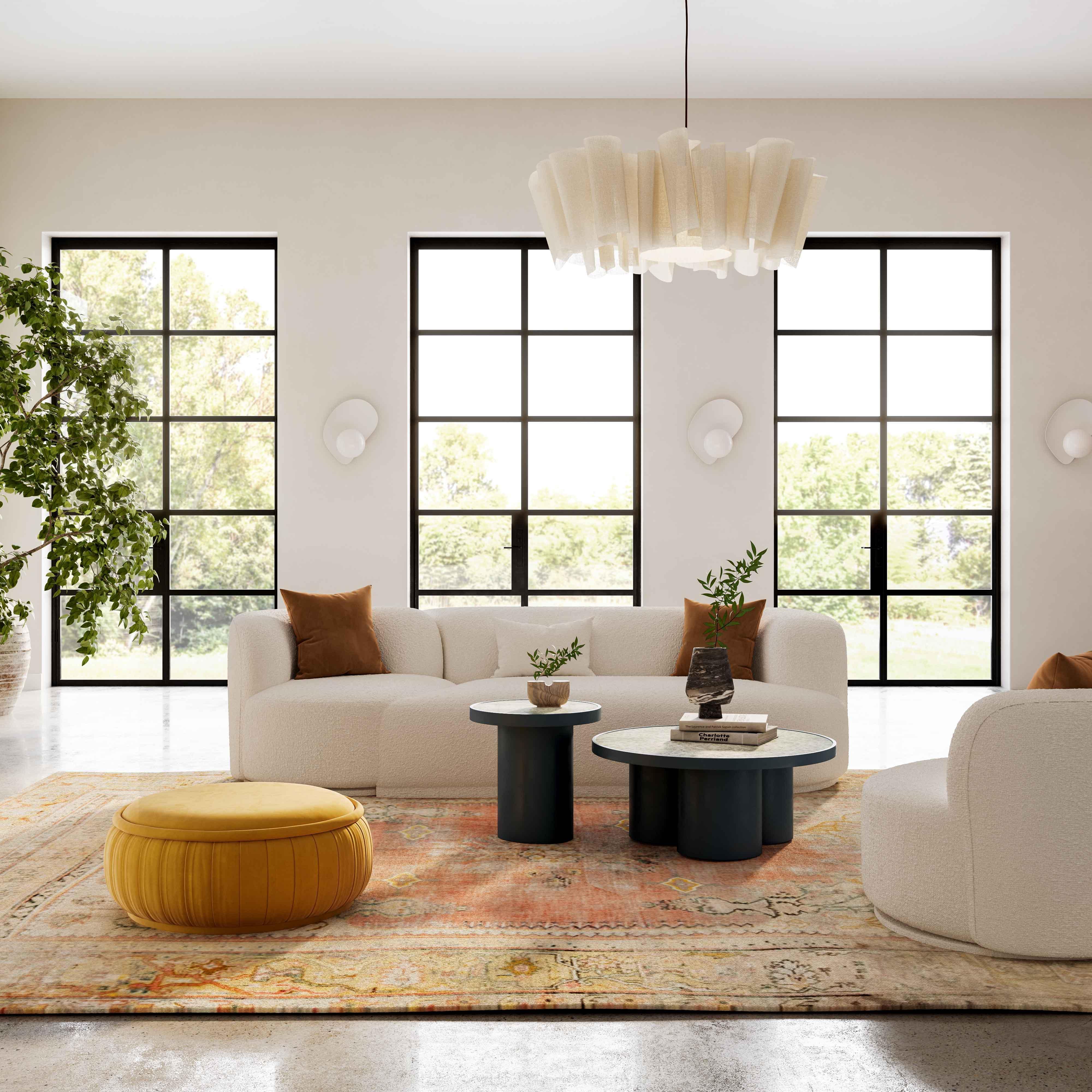 Fickle Cream Boucle Modular RAF Loveseat - Frankwebs