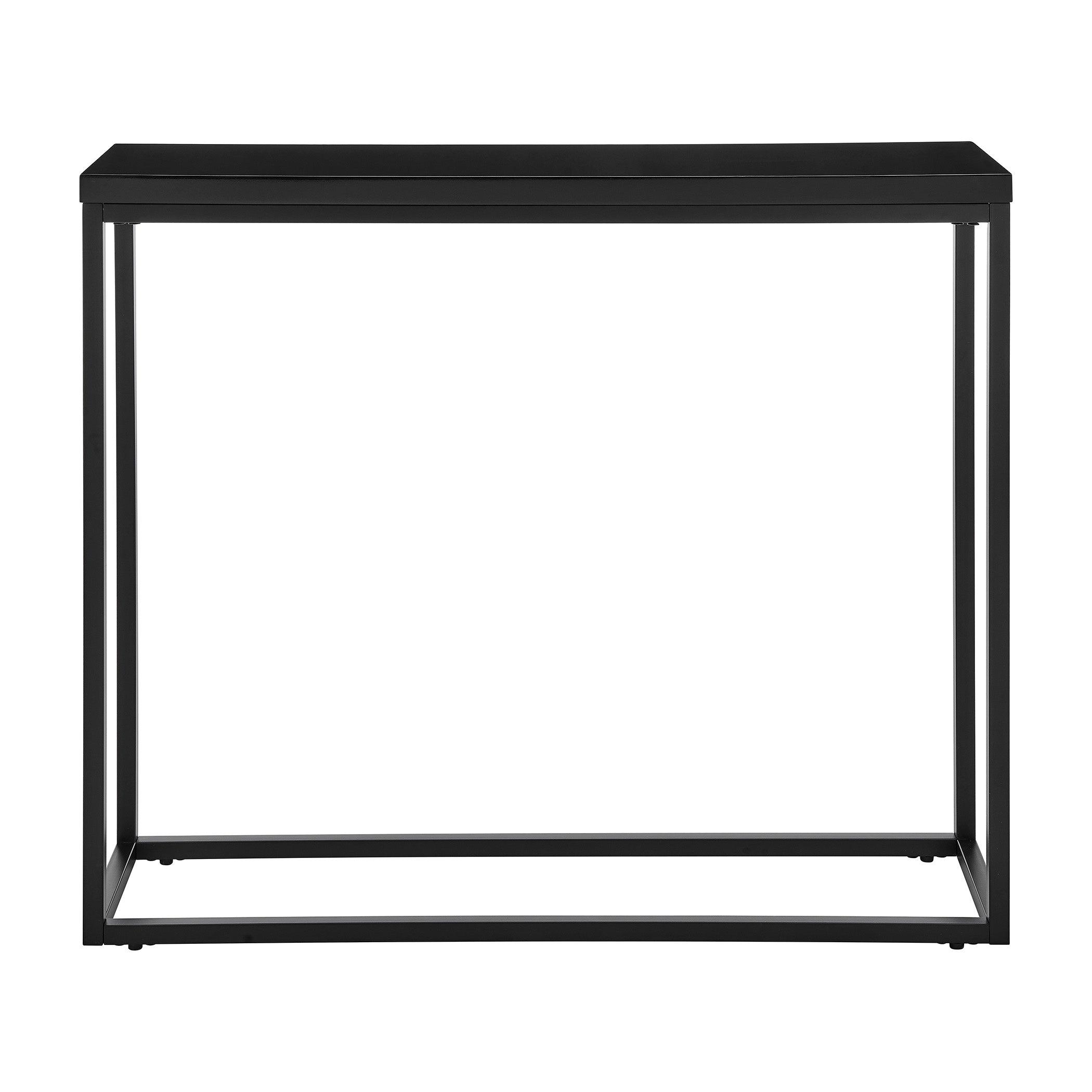 TERESA CONSOLE TABLE IN HIGH GLOSS BLACK WITH MATTE BLACK BASE - Frankwebs