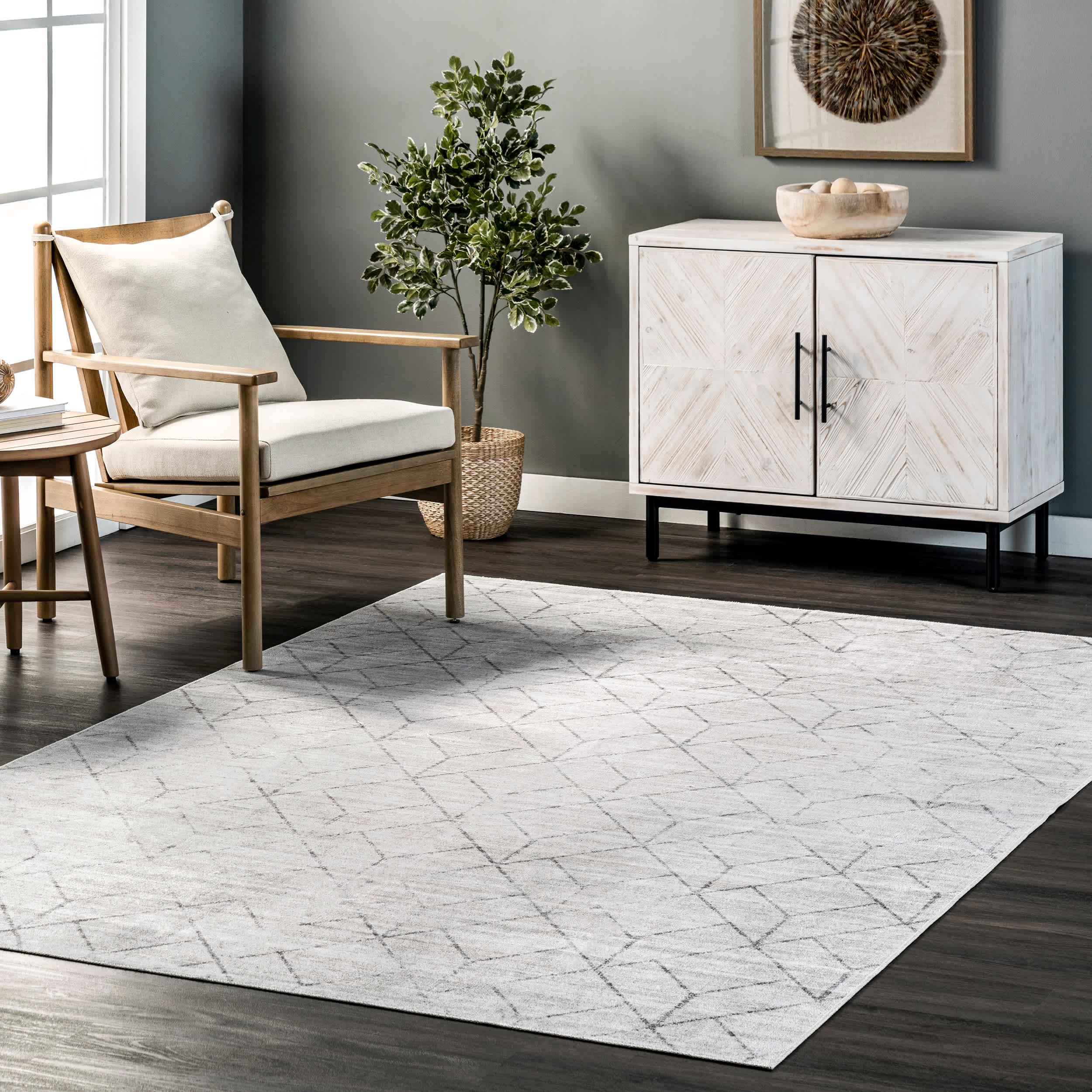 Regan Modern Geometric Machine Washable Area Rug - Frankwebs