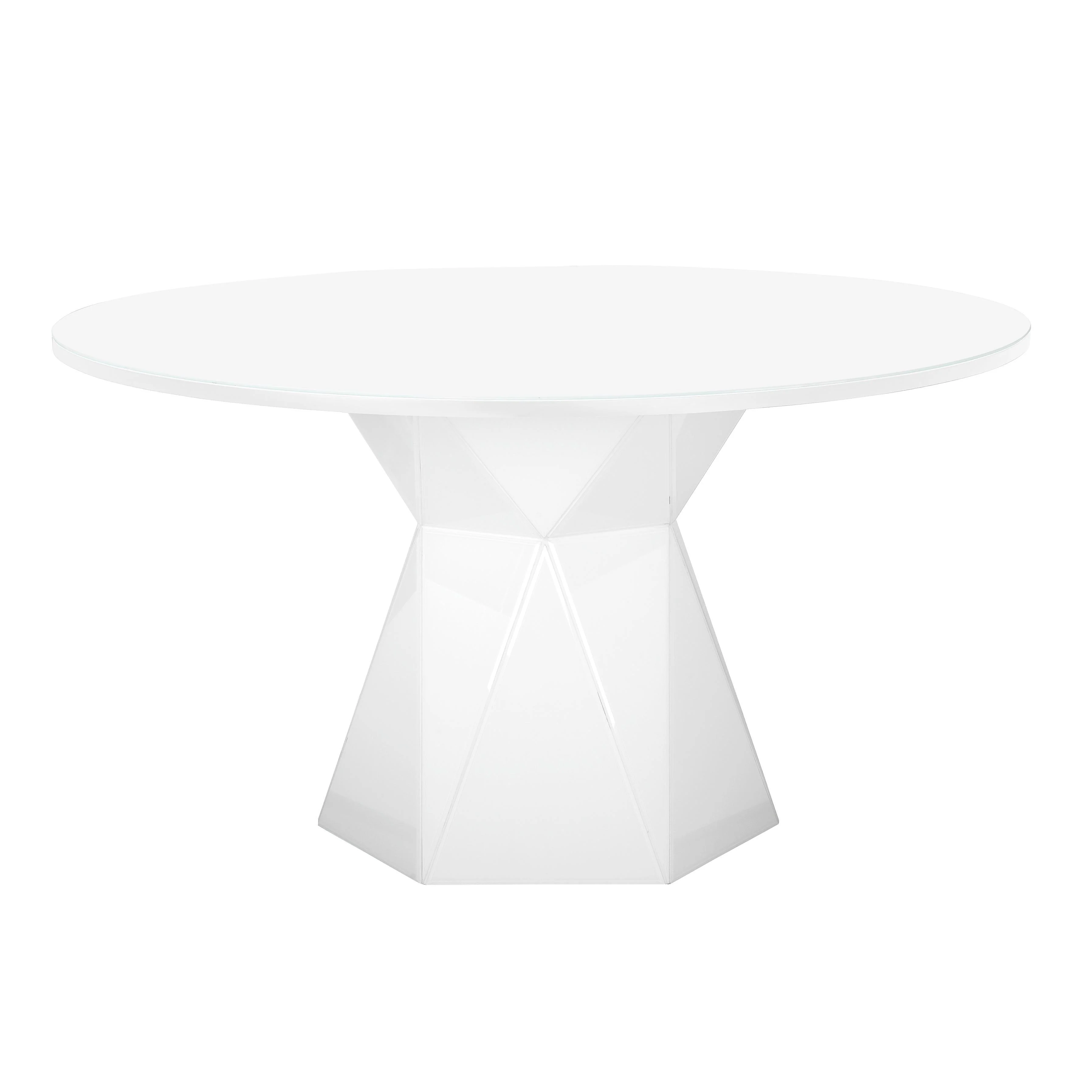 Iris White Glass Dining Table - Frankwebs