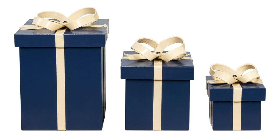 Ferrell Leather Holiday Boxes S/3 Navy - Frankwebs