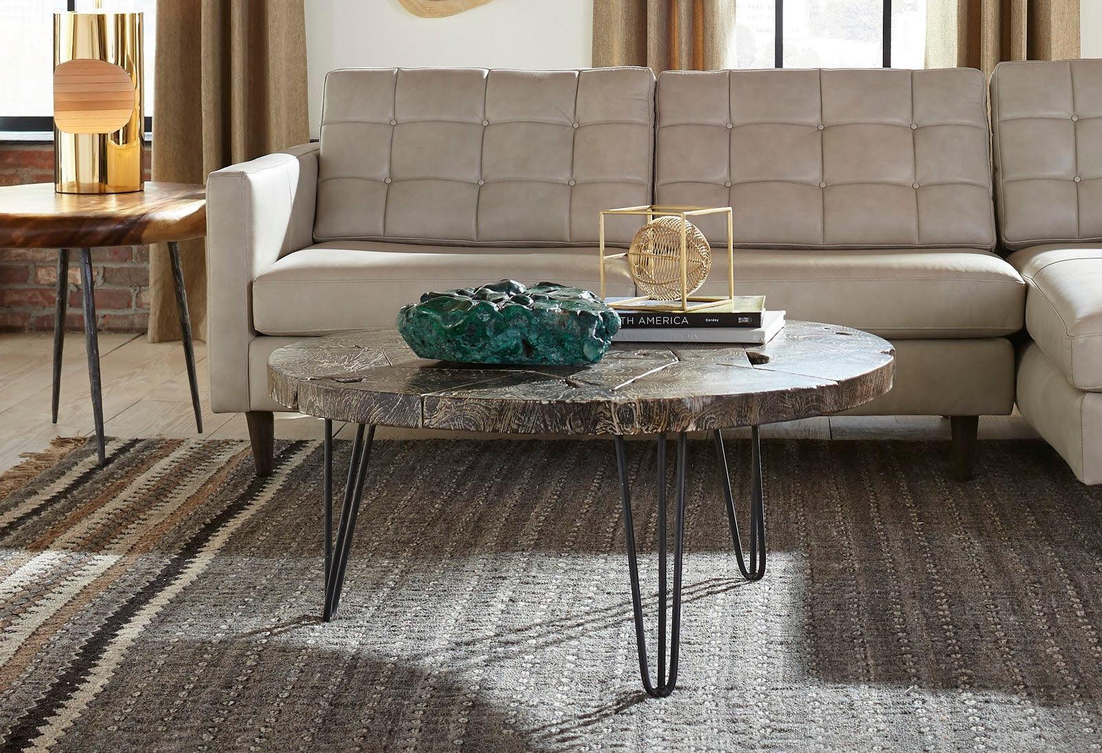 Driftwood Top Coffee Table, Black Wash - Frankwebs