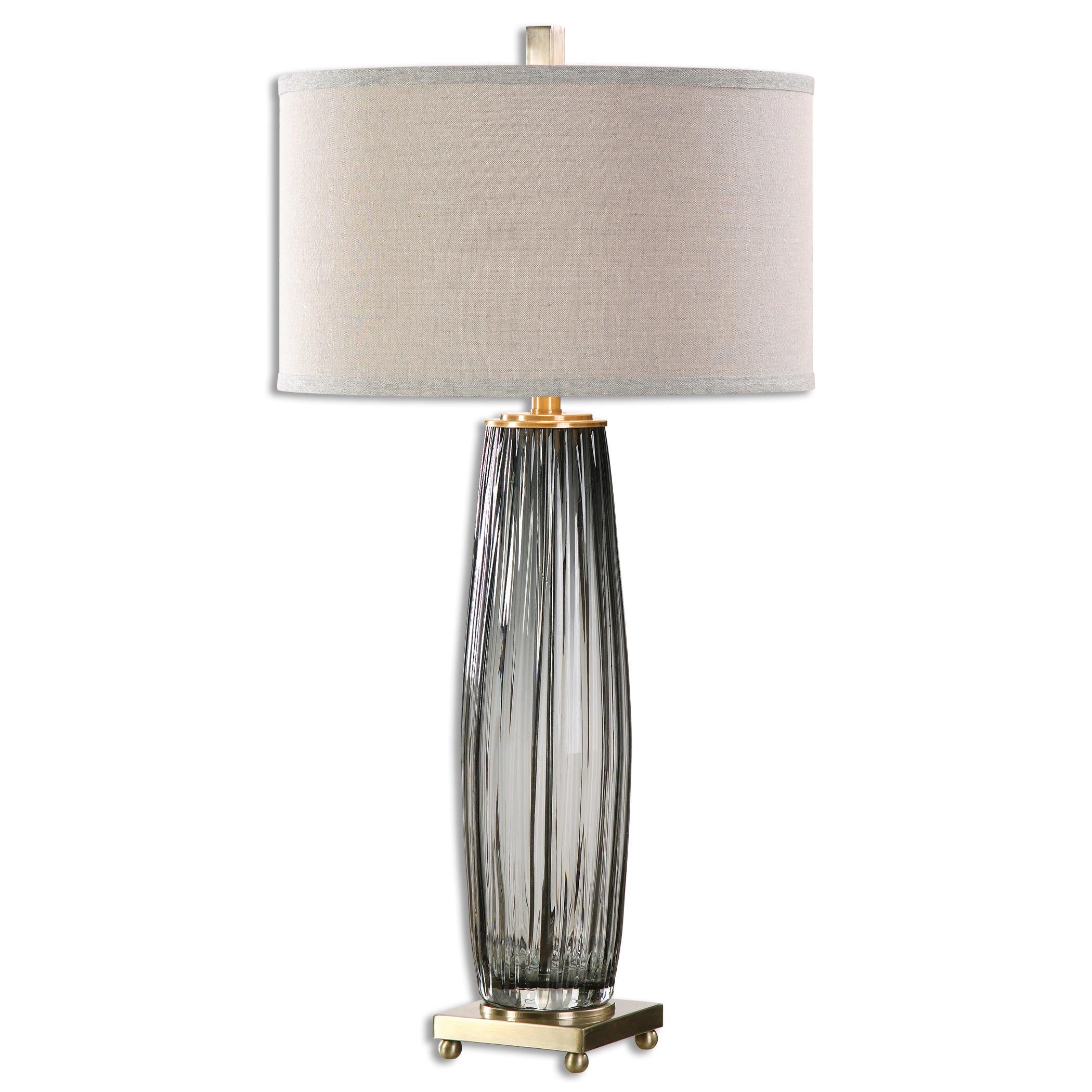 VILMINORE GRAY GLASS TABLE LAMP - Frankwebs