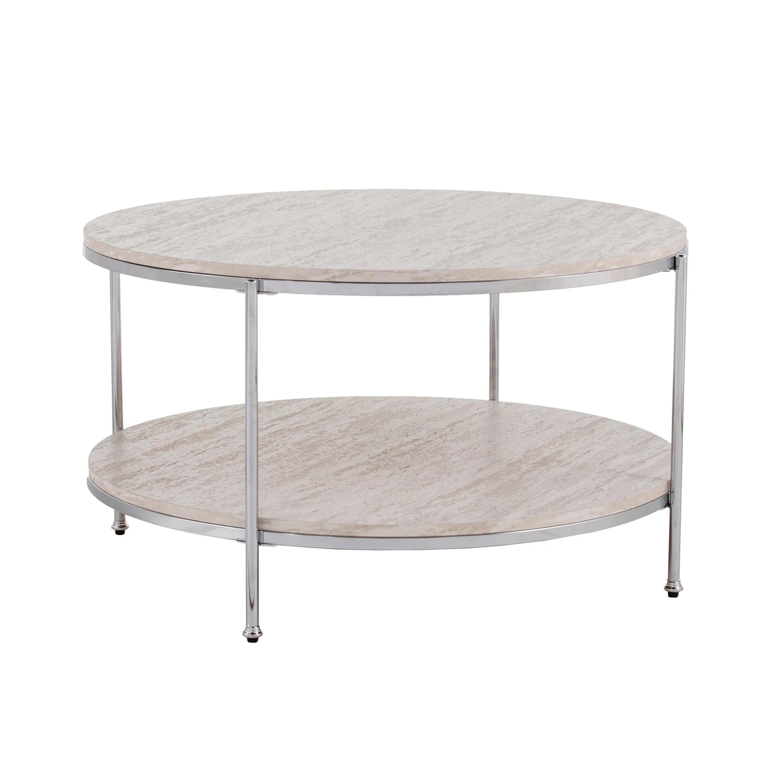 Silas Round Faux Stone Cocktail Table - Frankwebs