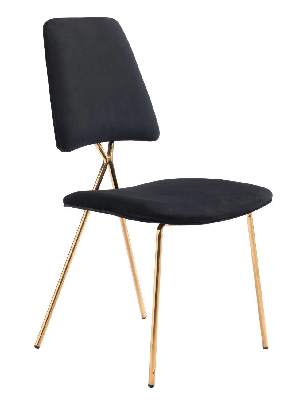 Chloe Dining Chair (Set of 2) Black & Gold - Frankwebs