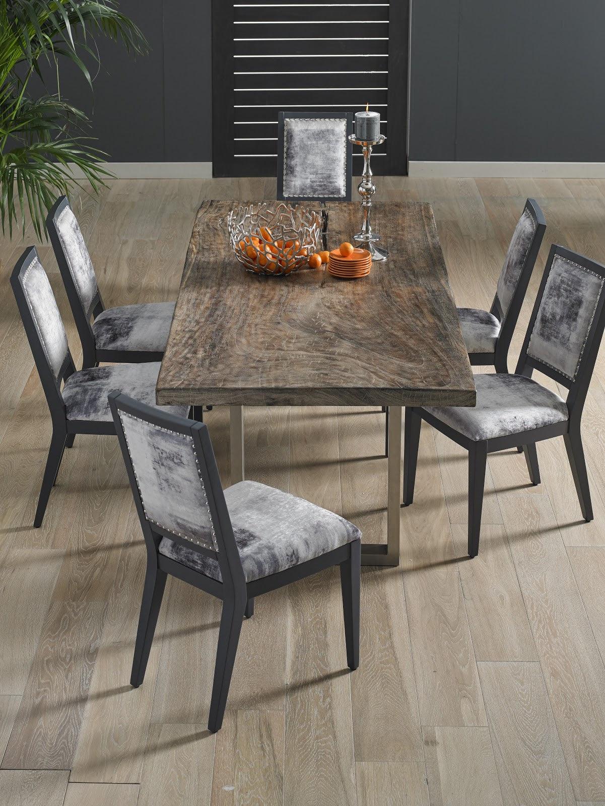 Mesmerize Dining Chair, Mist Gray, Gray Wooden Legs - Frankwebs