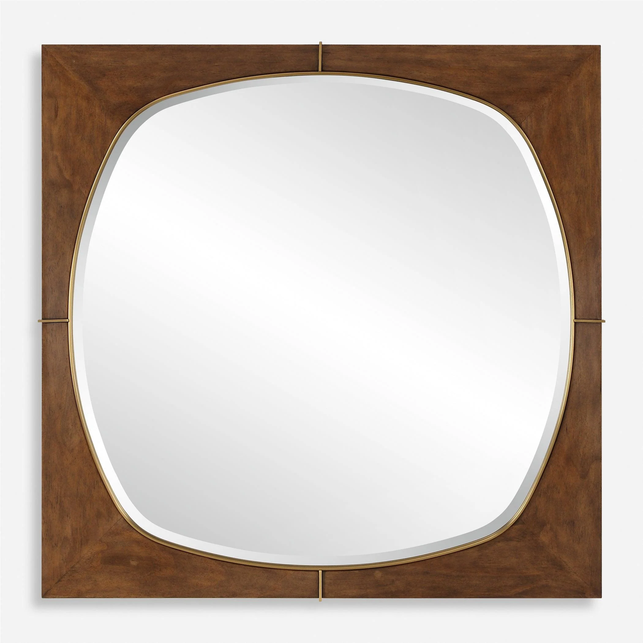 Garonne Square Walnut Mirror - Frankwebs