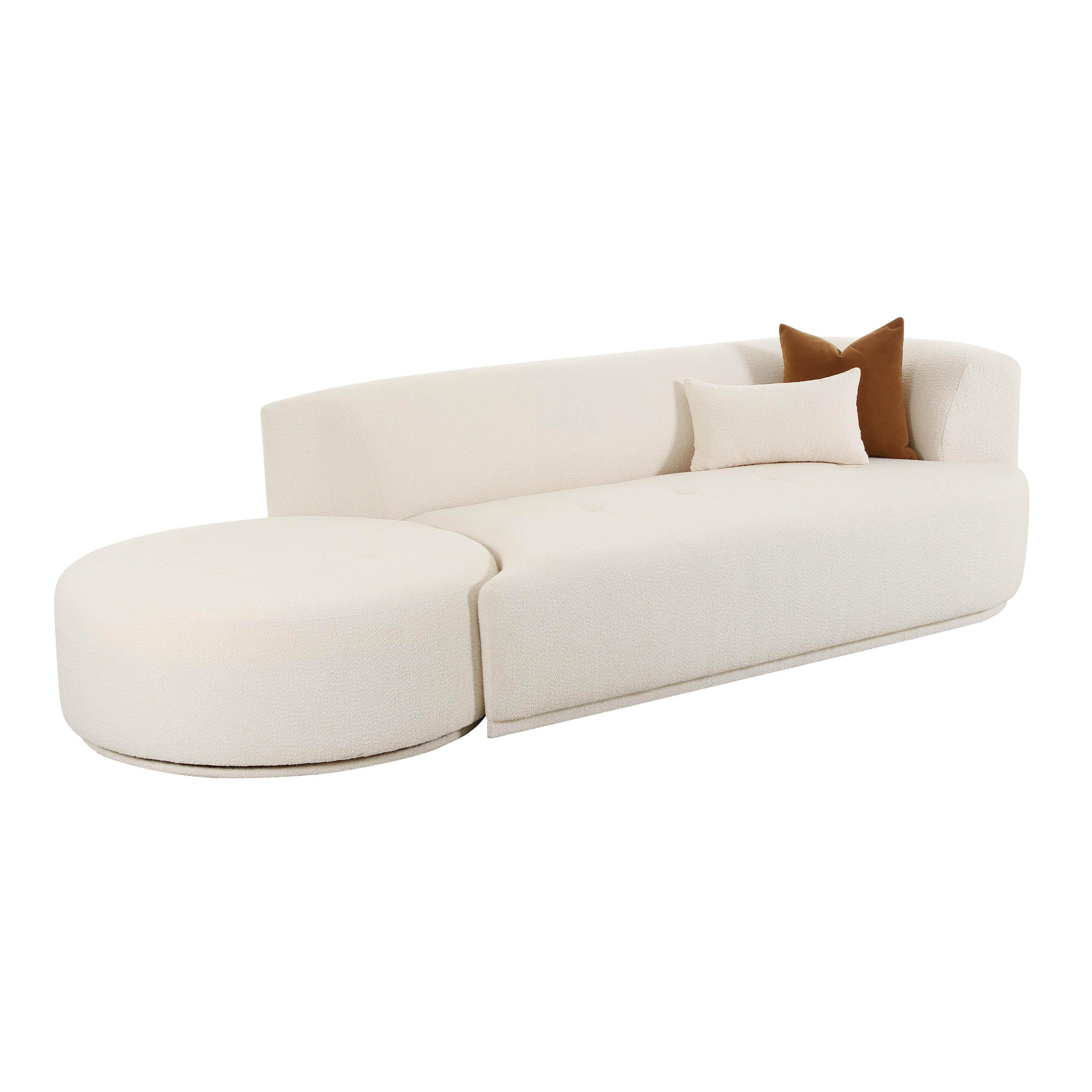 Fickle Cream Boucle 2-Piece Chaise Modular RAF Sofa - Frankwebs