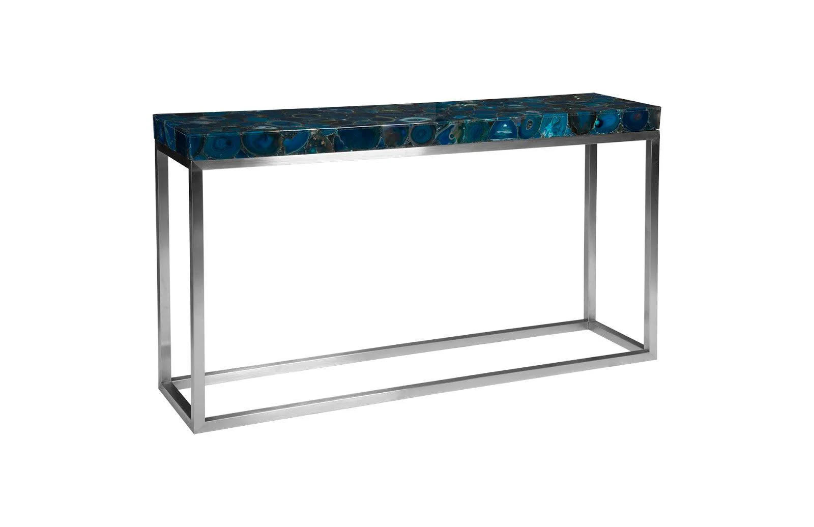 Agate Console Table, Stainless Steel Base - Frankwebs