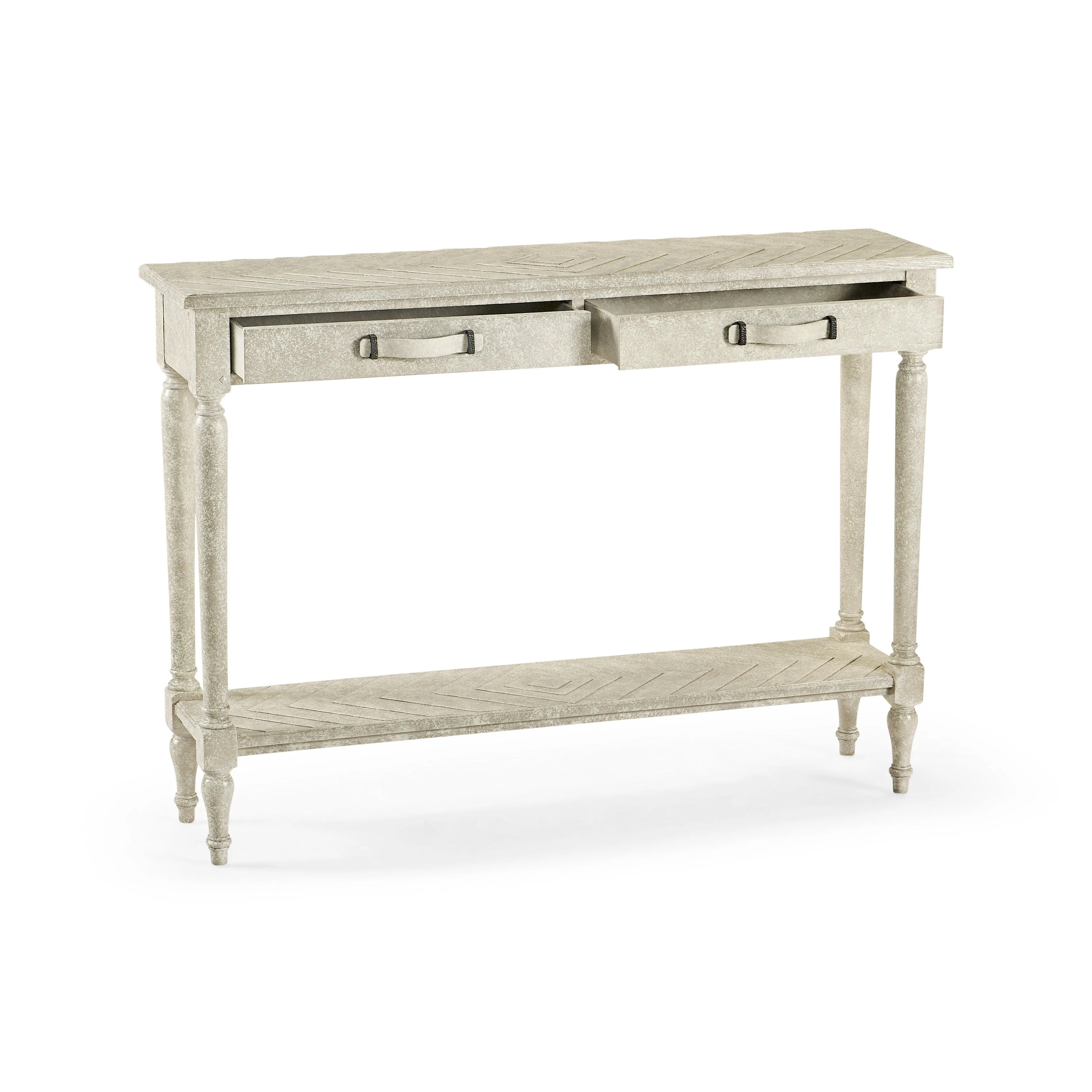 Casual Accents Whitewash Driftwood Inlay Top Console Table - Frankwebs