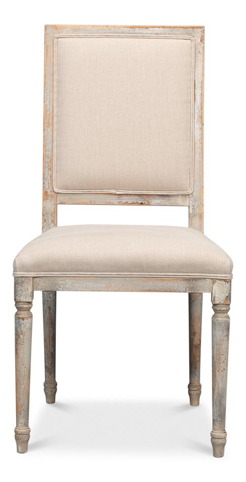 Square Back Side Chair Grey Oak Flax - Set of 2 - Frankwebs