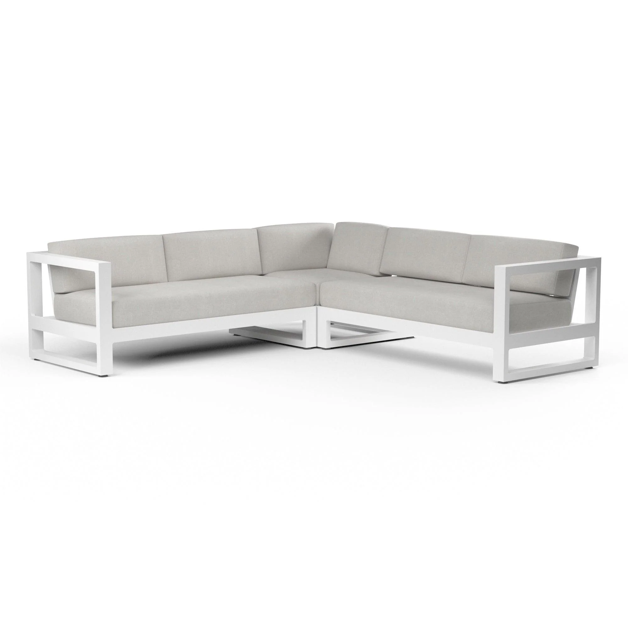 Newport Sectional in Cast Silver, No Welt - Frankwebs