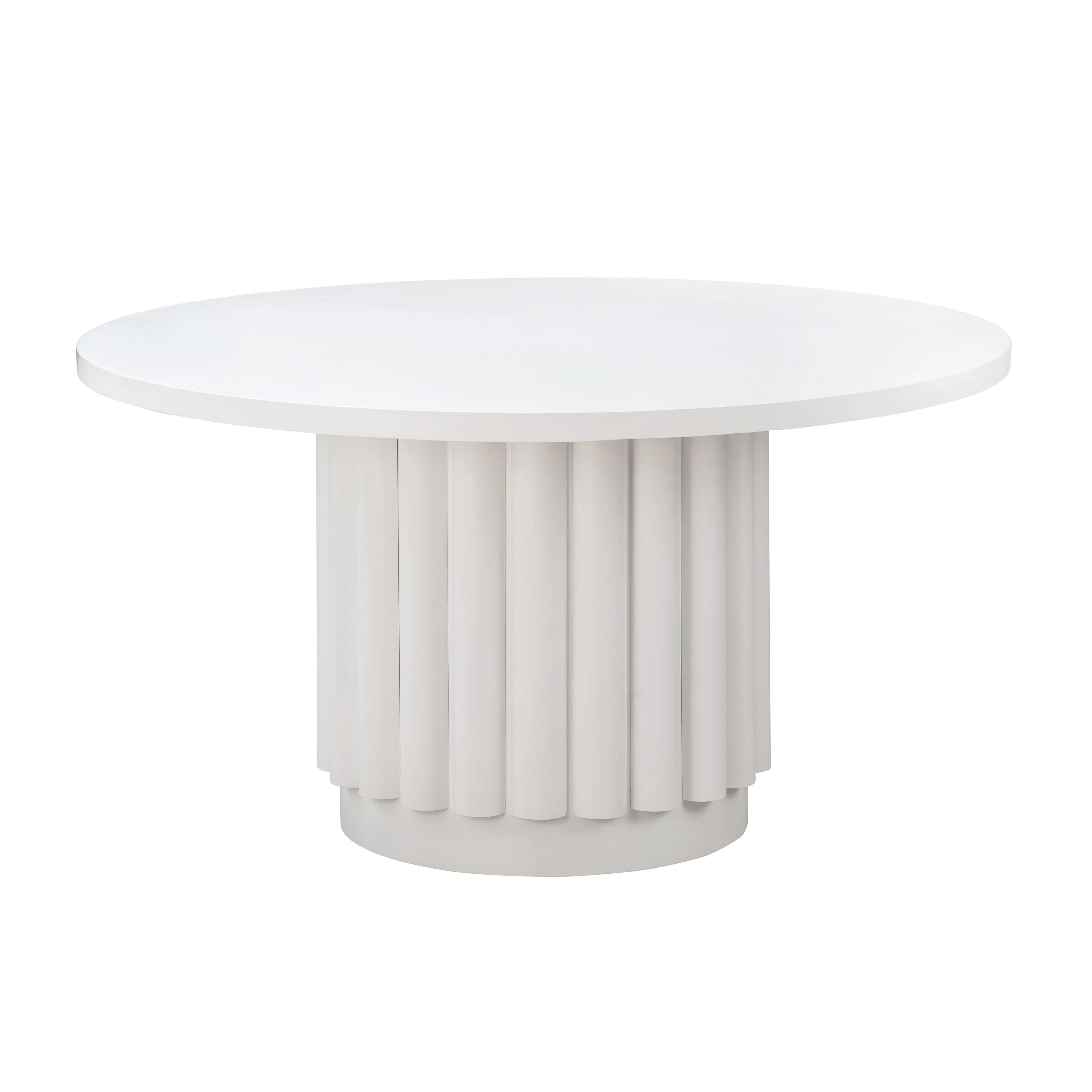 Kali 55 Inch White Round Dining Table - Frankwebs