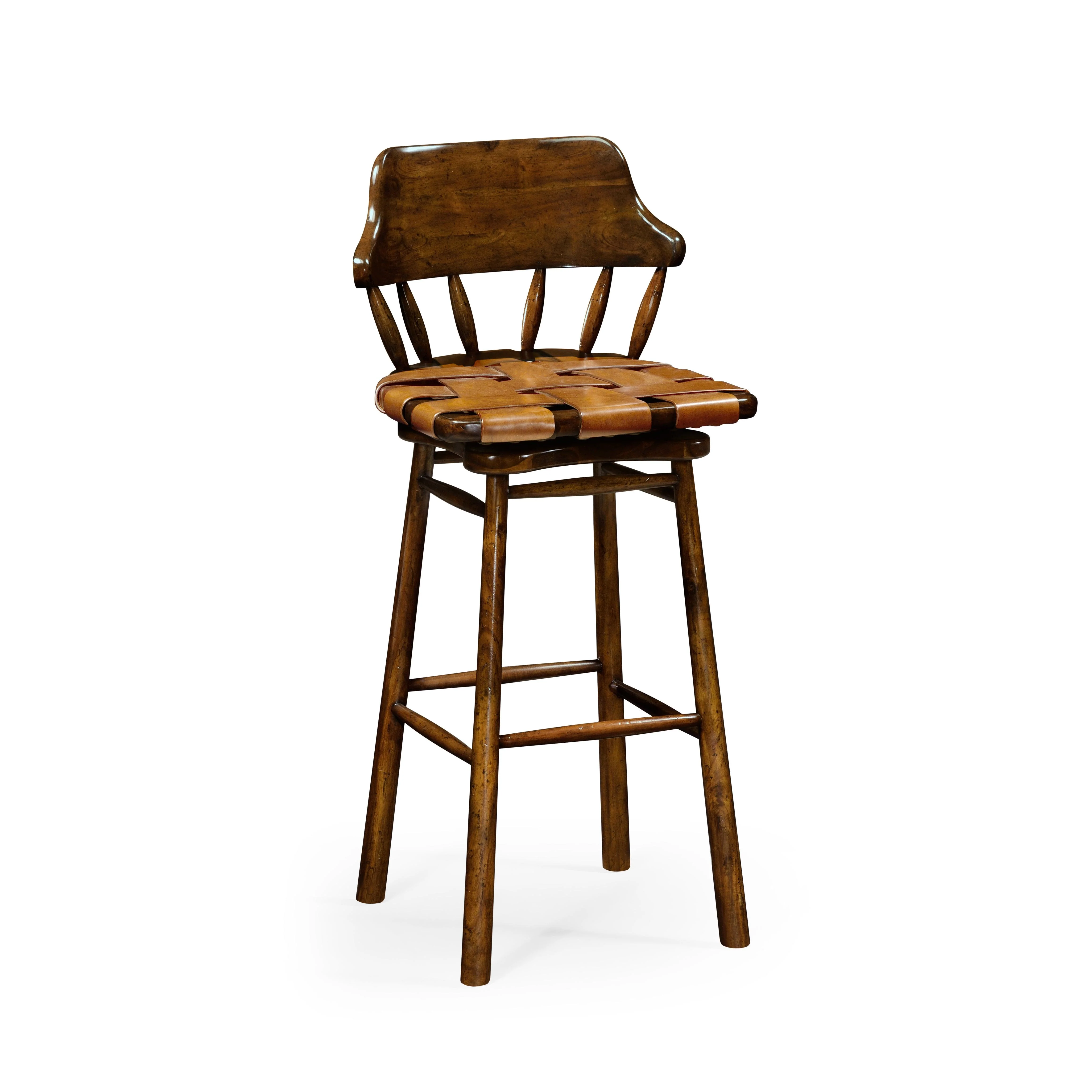Casual Accents Country Style Leather Barstool - Frankwebs