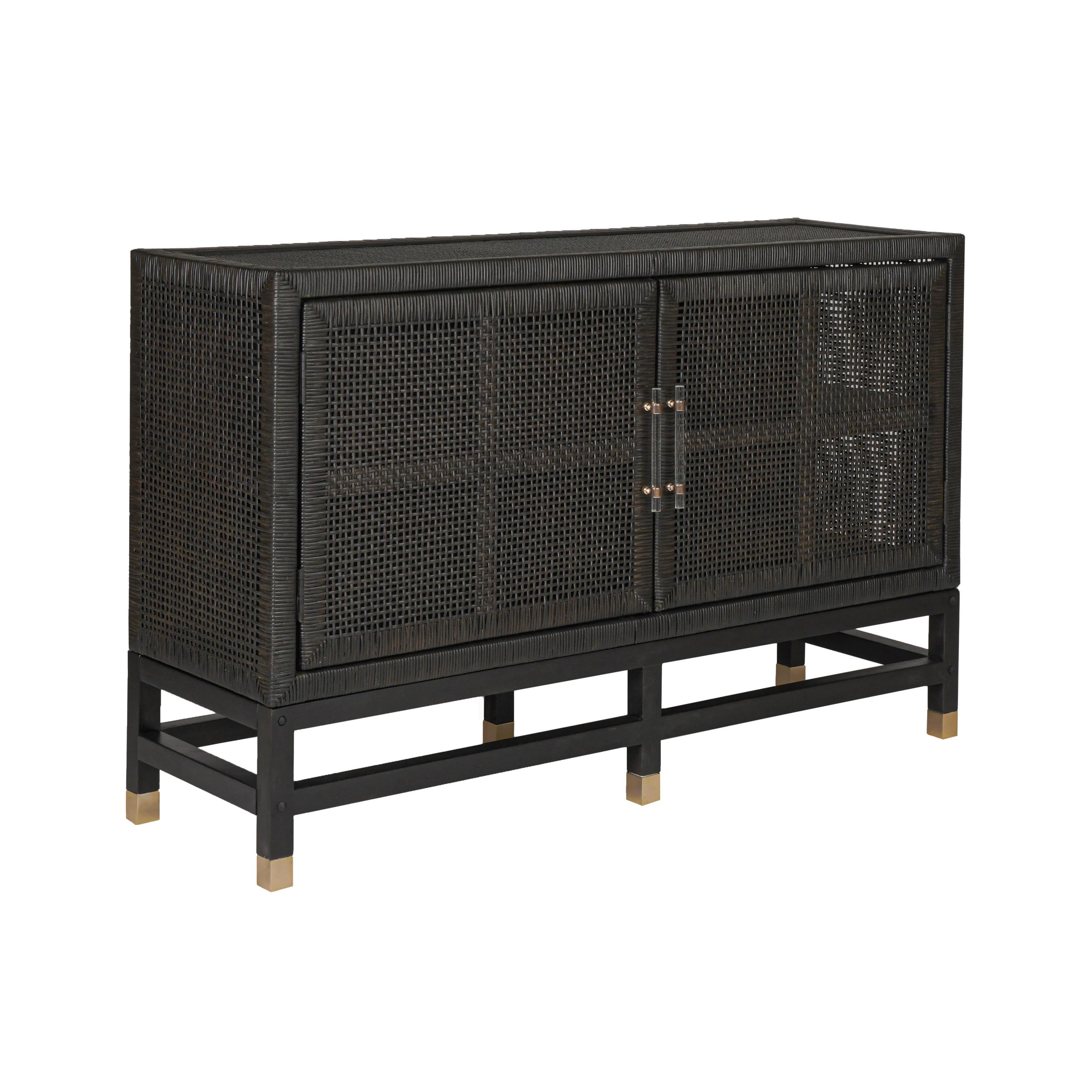 Amara Charcoal Woven Rattan Buffet - Frankwebs