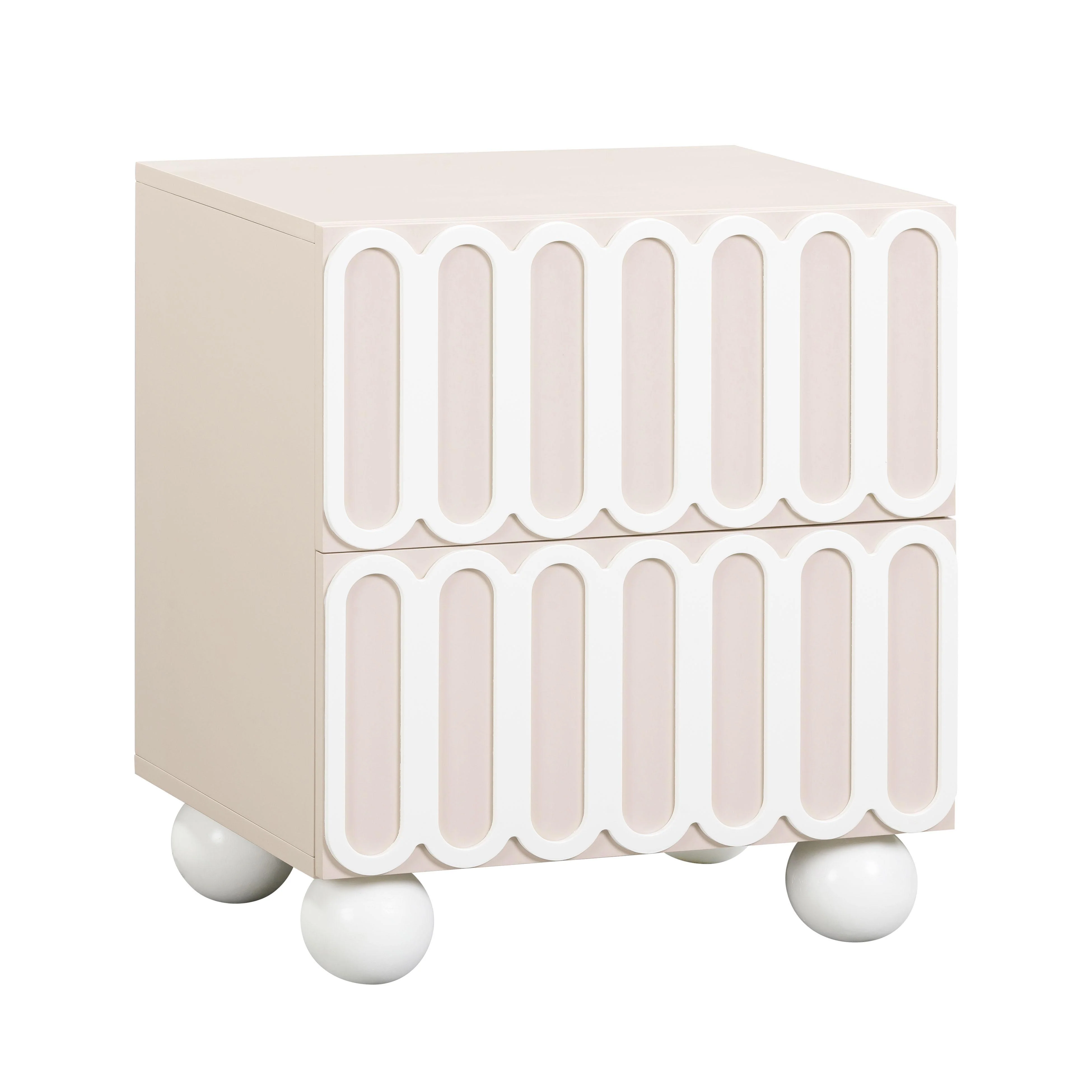 Tori Motif Taupe Nightstand - Frankwebs