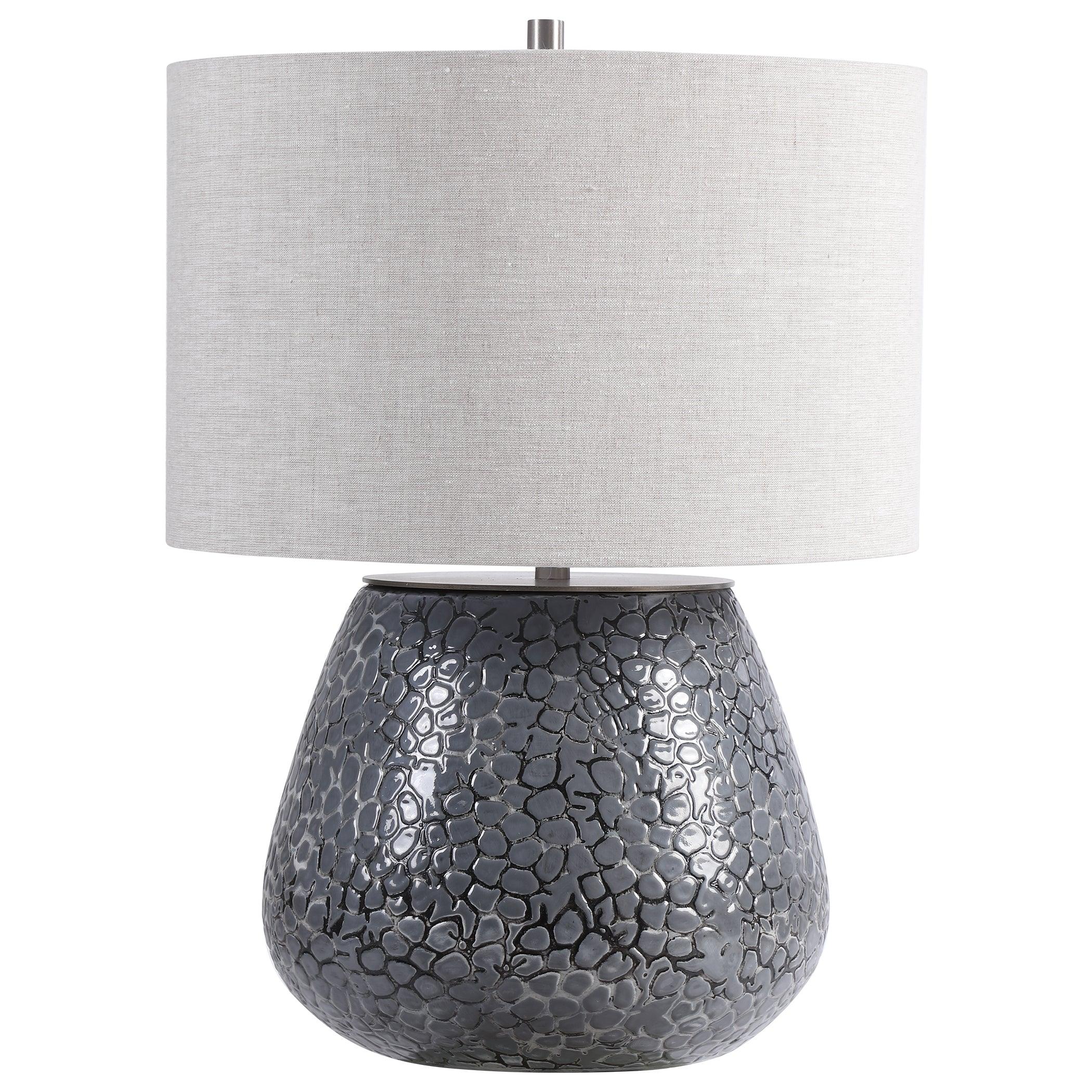 PEBBLES METALLIC GRAY TABLE LAMP - Frankwebs