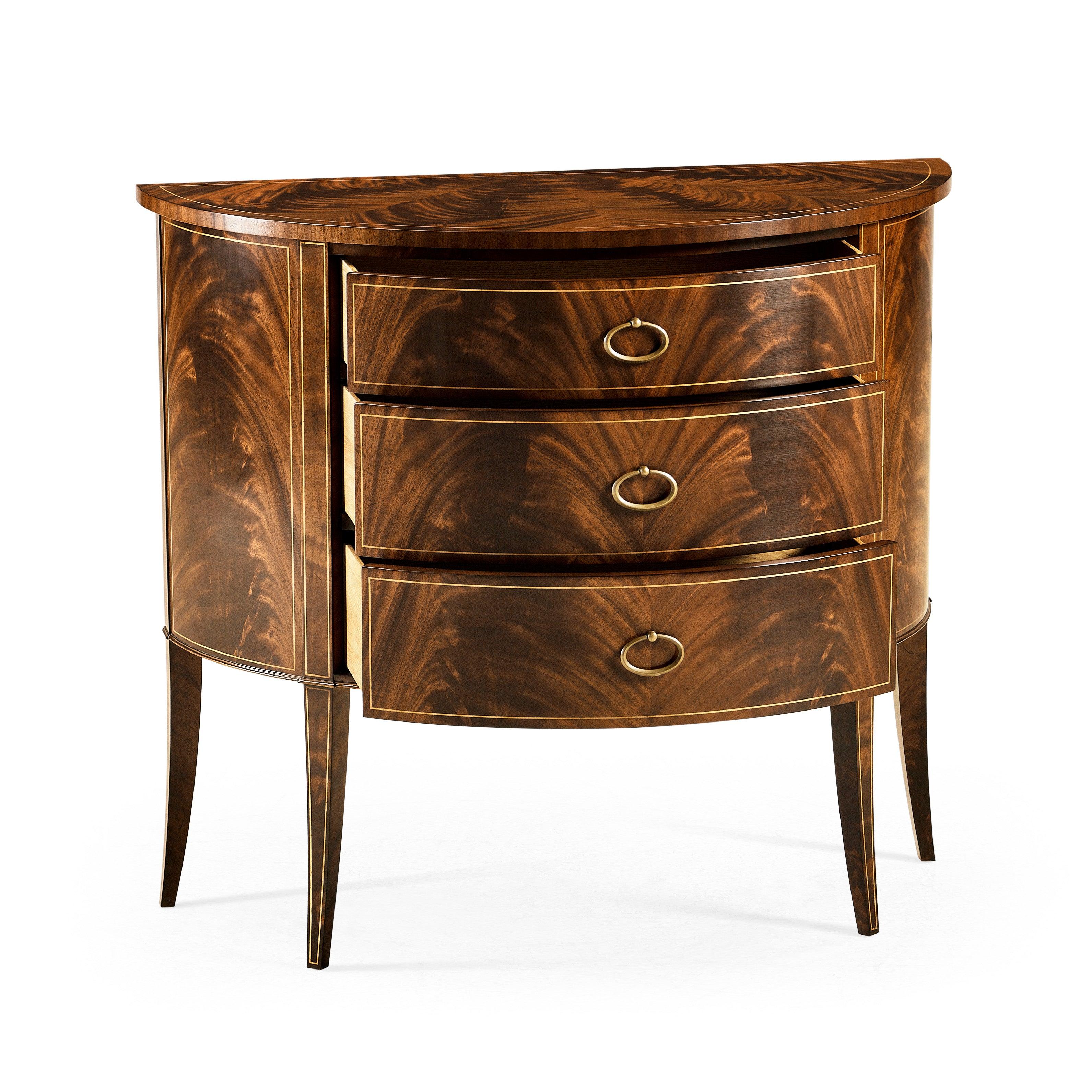 Knightsbridge Biedermeier Mahogany Demilune Cabinet - Frankwebs