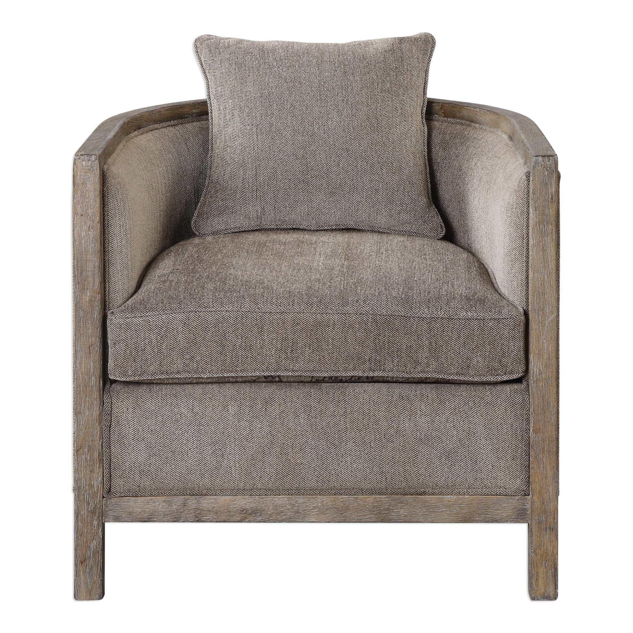 Viaggio Gray Chenille Accent Chair - Frankwebs