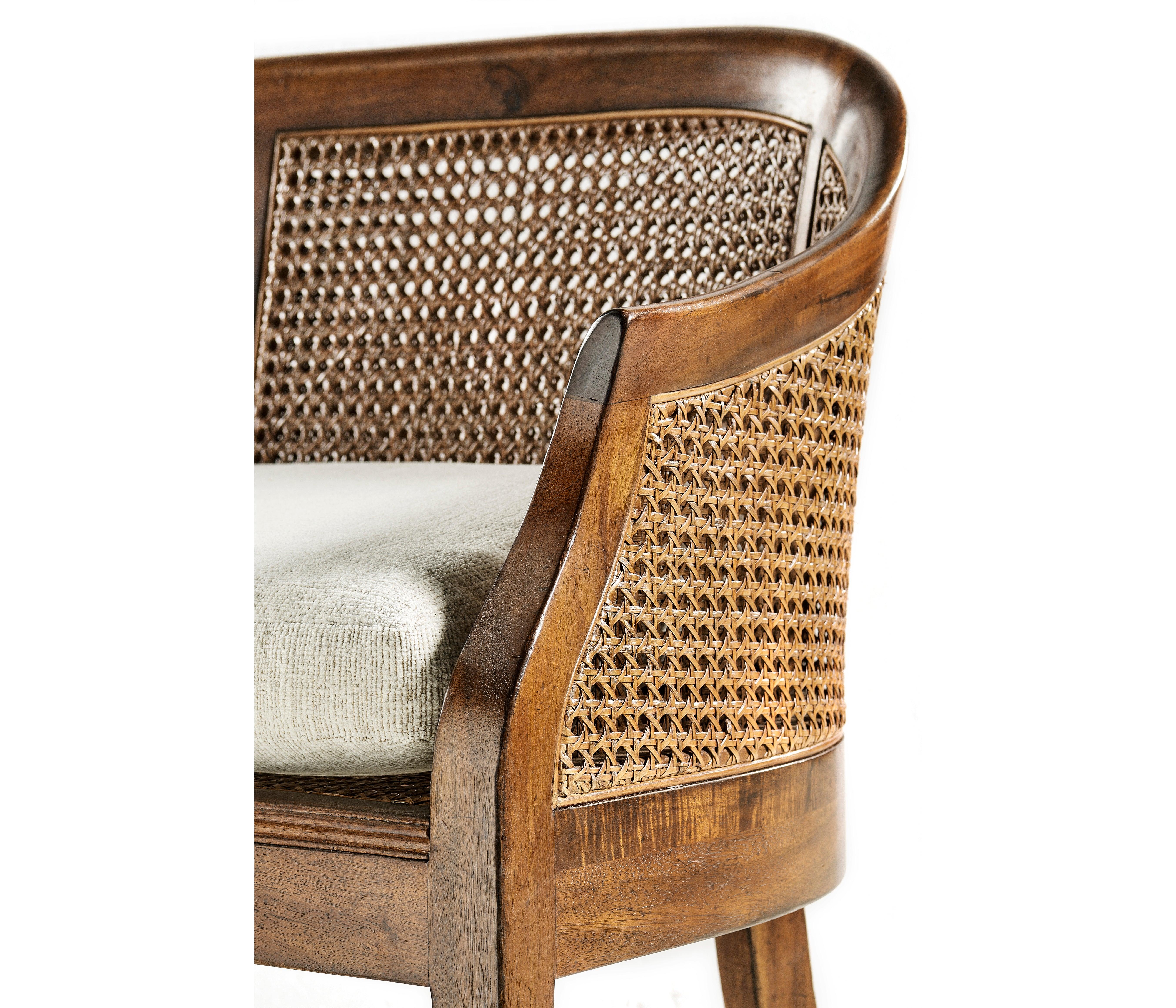 Casual Accents Walnut Salon Settee Cane Back Seat - Frankwebs