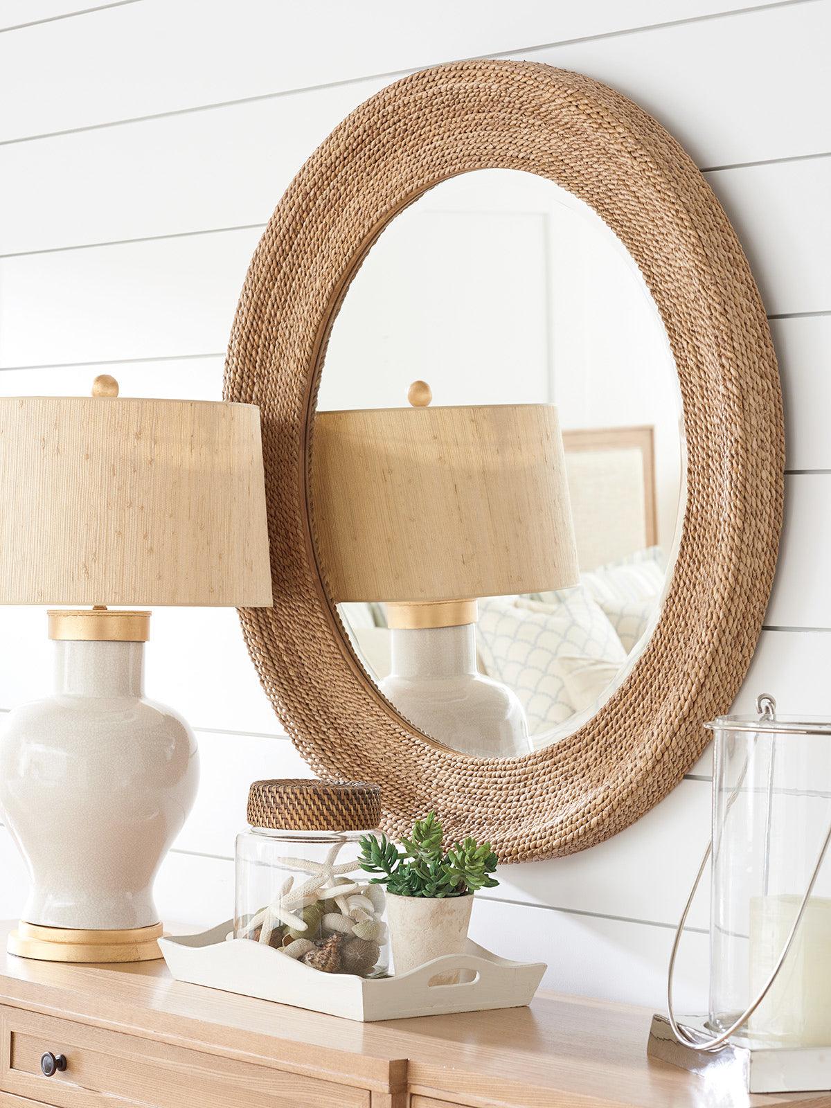 Newport La Jolla Woven Round Mirror - Frankwebs