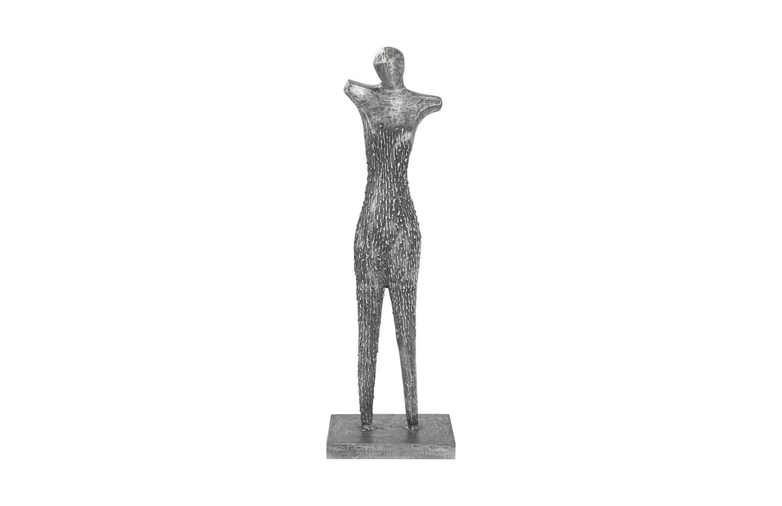 Abstract Female Sculpture on Stand, Black/Silver, Aluminum - Frankwebs
