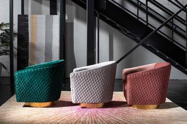 CLARA QUILTED SWIVEL TUB CHAIR - Frankwebs